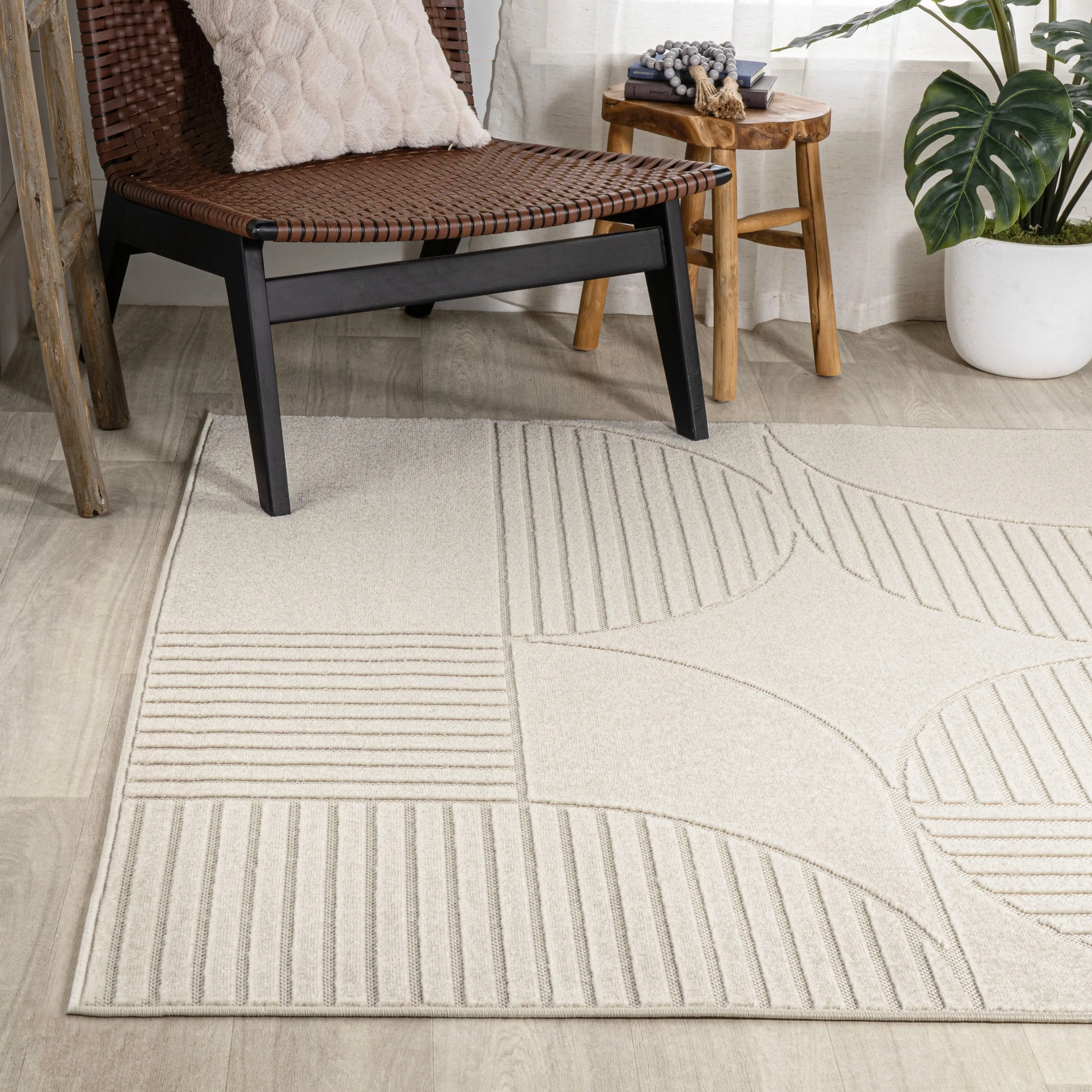 JONATHAN Y Dila Geometric Arch Scandi Striped Ivory/Cream Area Rug