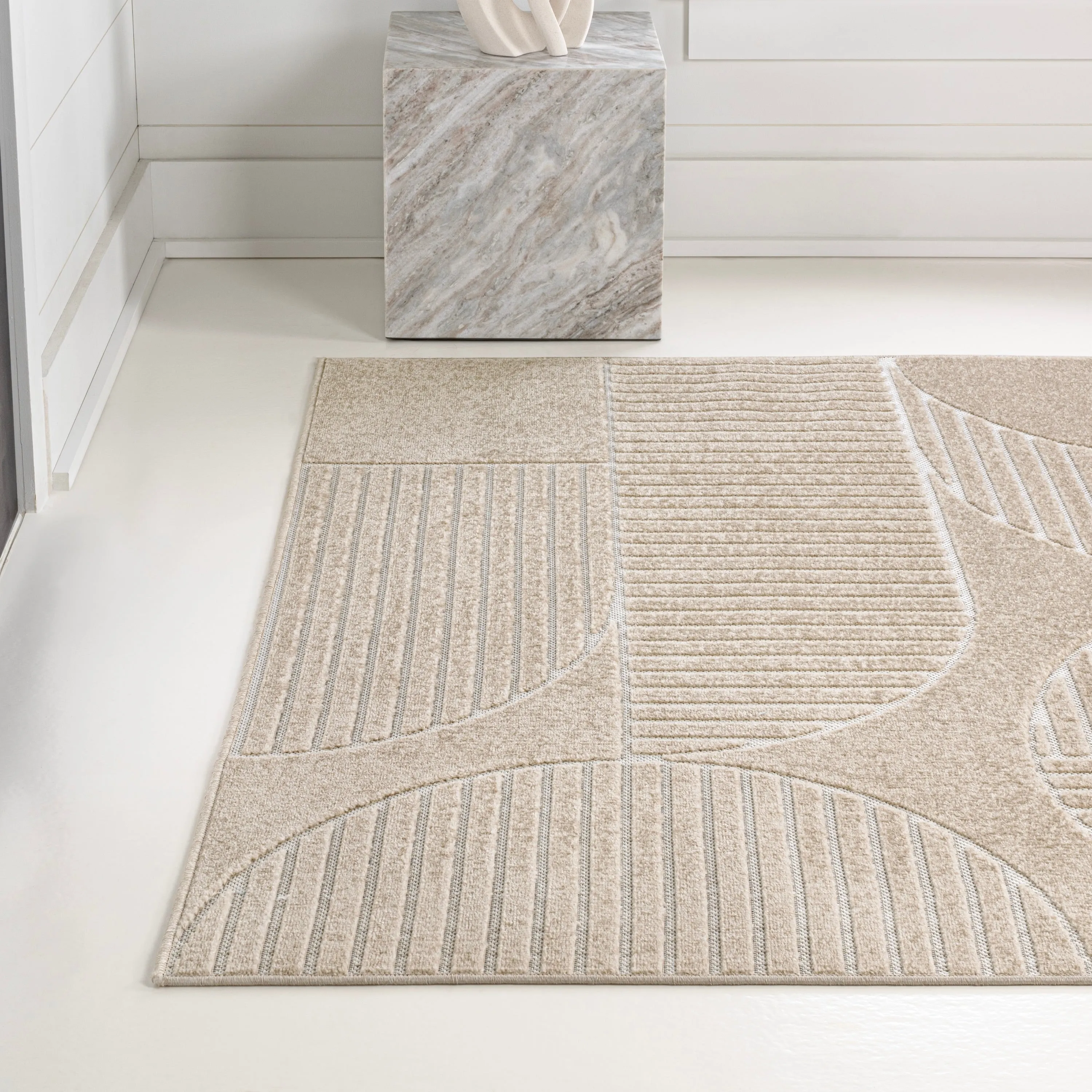 JONATHAN Y Dila Geometric Arch Scandi Striped Ivory/Cream Area Rug
