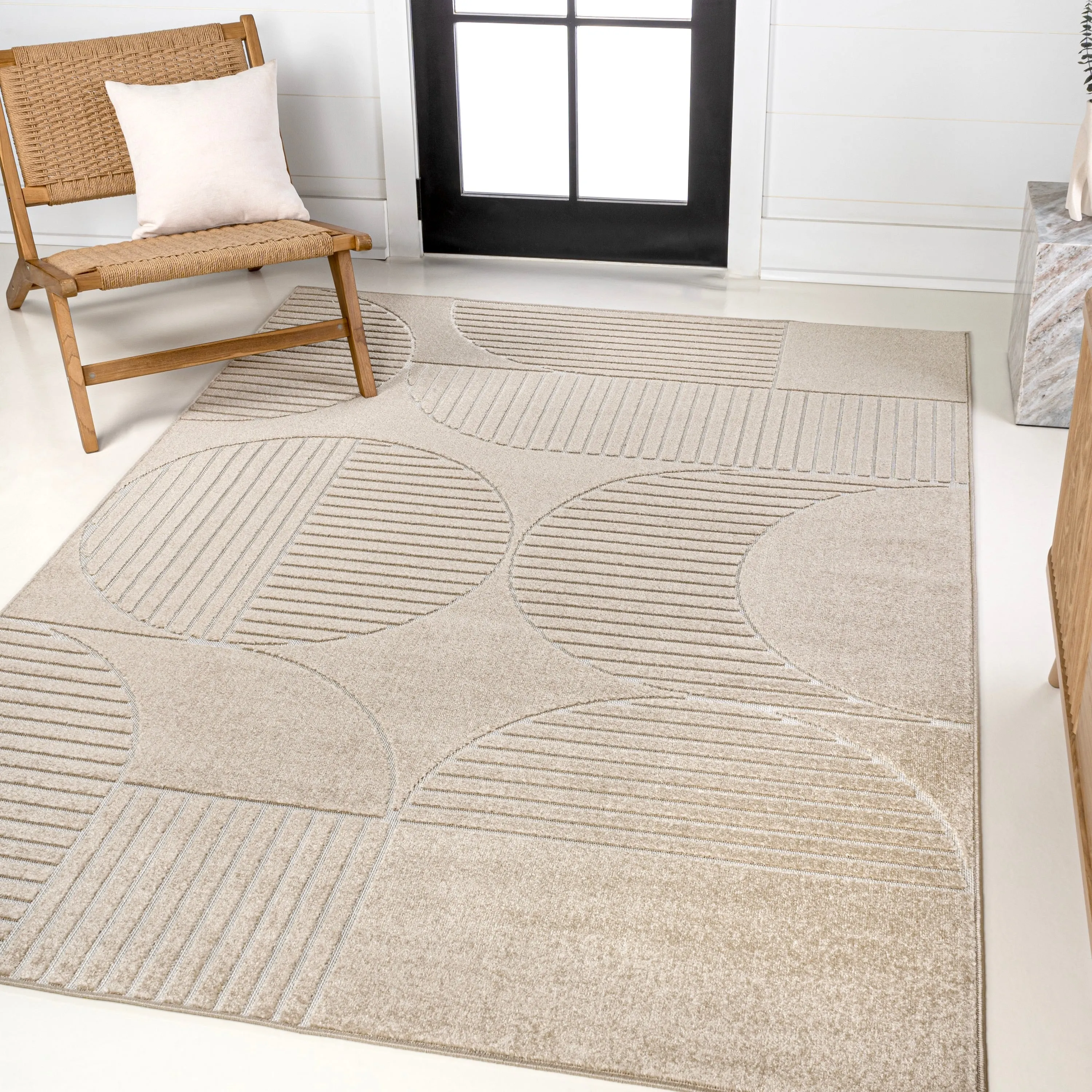 JONATHAN Y Dila Geometric Arch Scandi Striped Ivory/Cream Area Rug