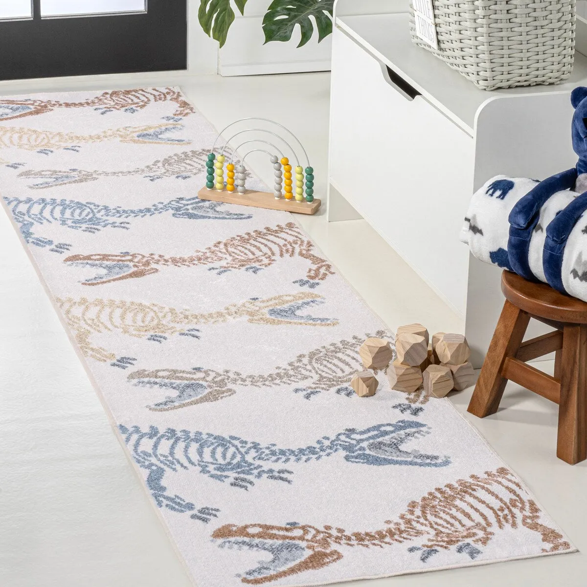 JONATHAN Y Duenas T-Rex Modern Kids Machine-Washable Area Rug