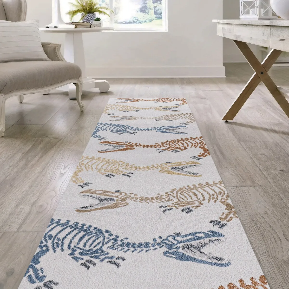 JONATHAN Y Duenas T-Rex Modern Kids Machine-Washable Area Rug