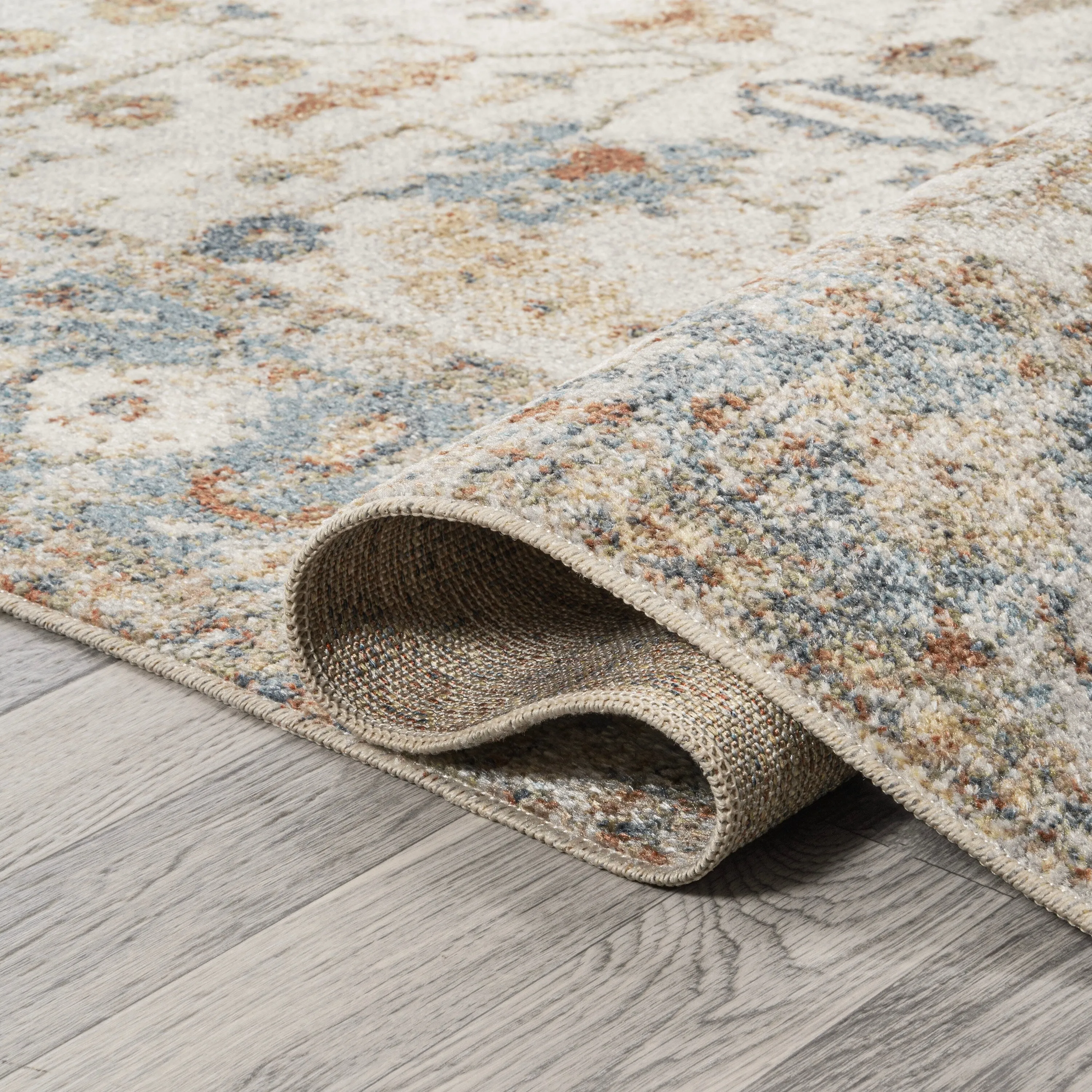 JONATHAN Y Edith Persian Border Low-Pile Machine-Washable Cream/Terra Area Rug
