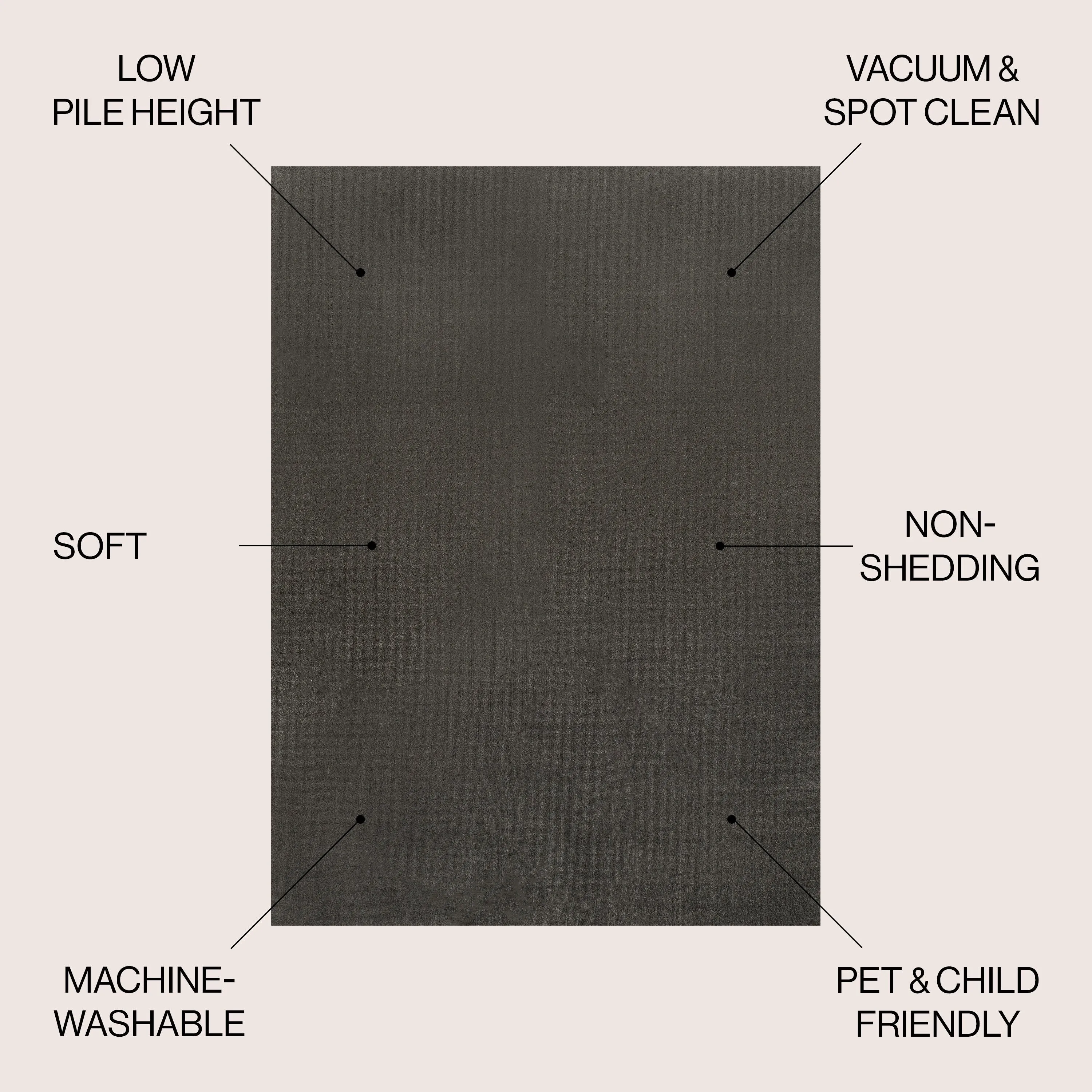 JONATHAN Y Fawning Classic Solid Low-Pile Machine-Washable Terra Area Rug