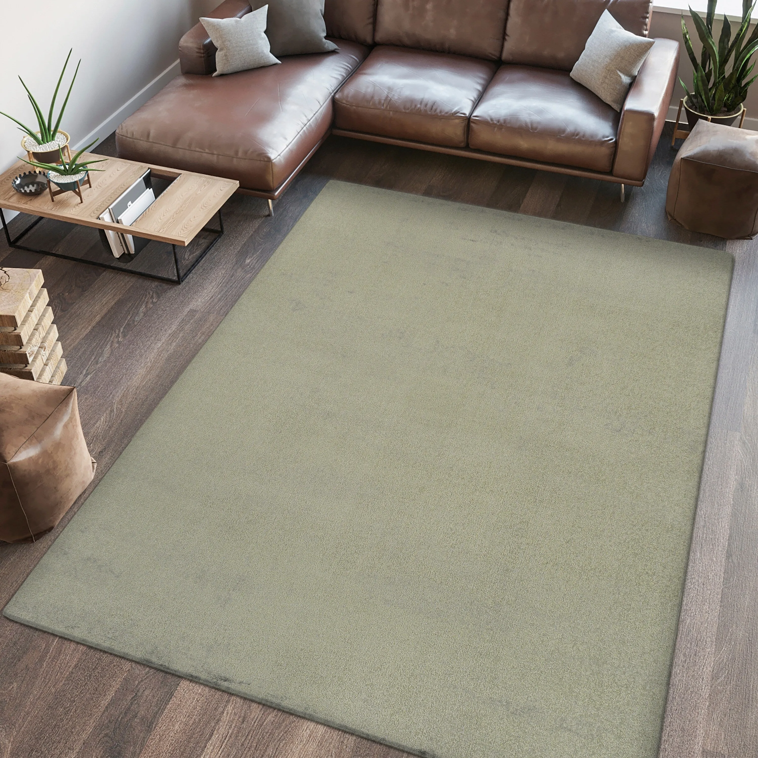 JONATHAN Y Fawning Classic Solid Low-Pile Machine-Washable Terra Area Rug