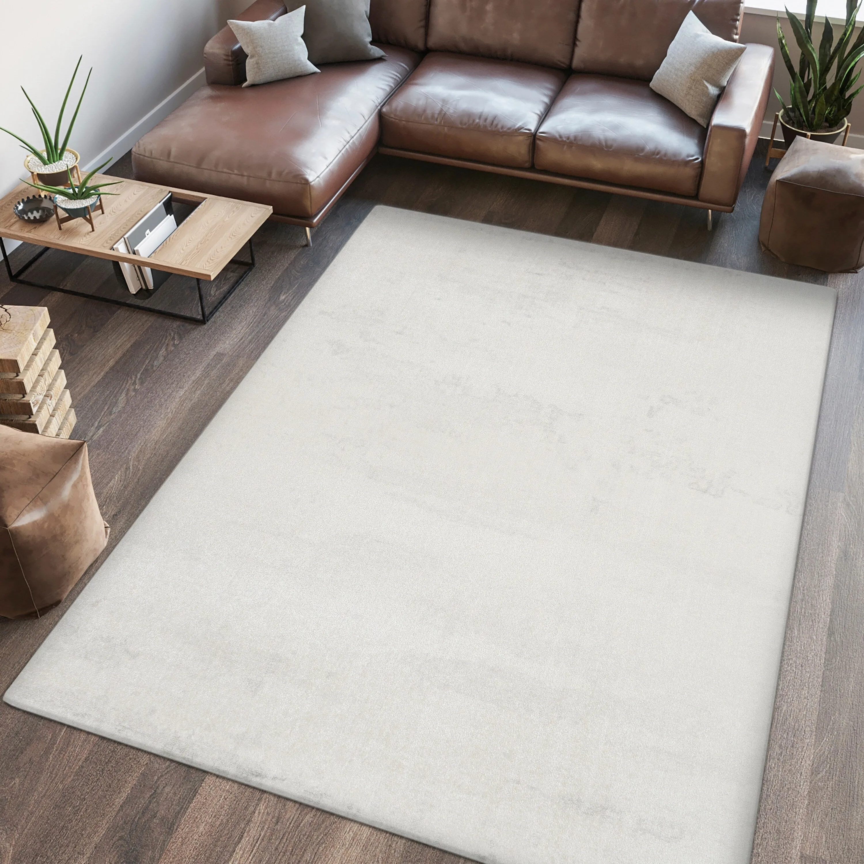 JONATHAN Y Fawning Classic Solid Low-Pile Machine-Washable Terra Area Rug