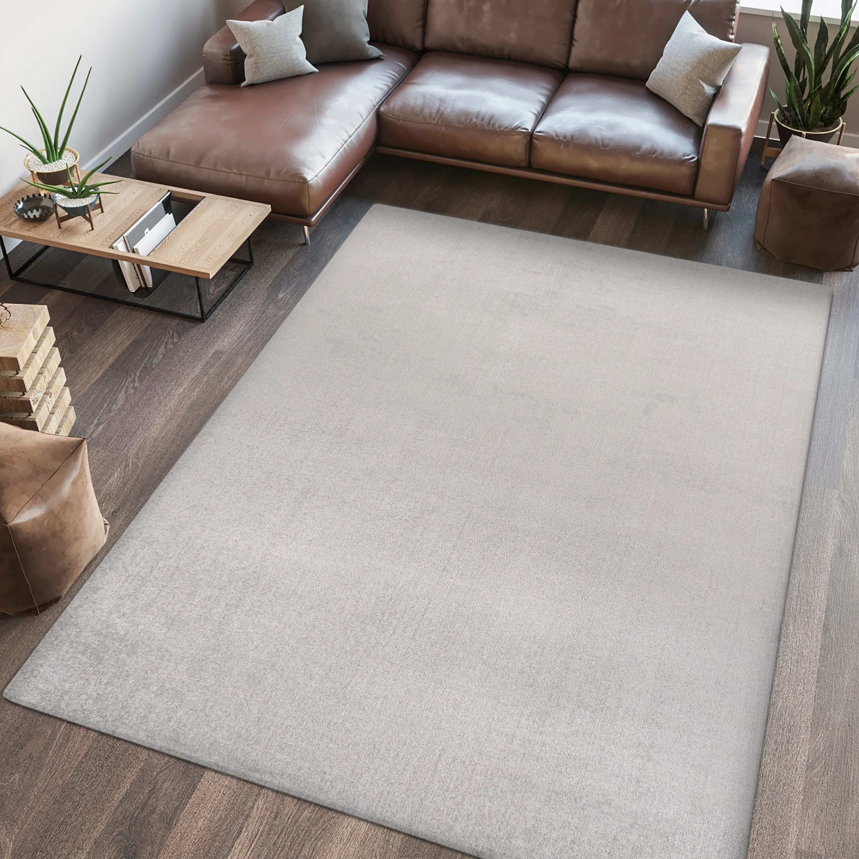 JONATHAN Y Fawning Classic Solid Low-Pile Machine-Washable Terra Area Rug