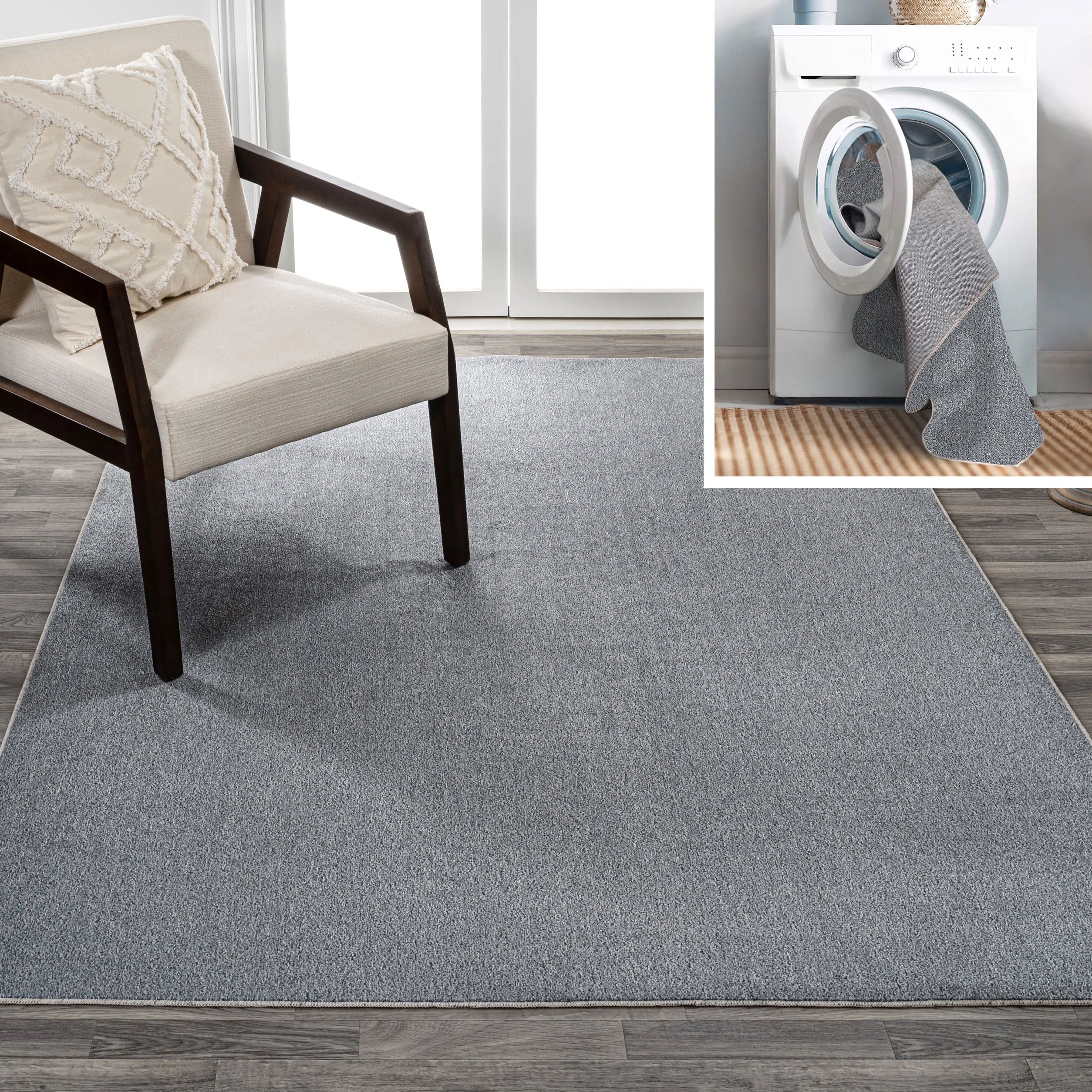 JONATHAN Y Fawning Classic Solid Low-Pile Machine-Washable Terra Area Rug