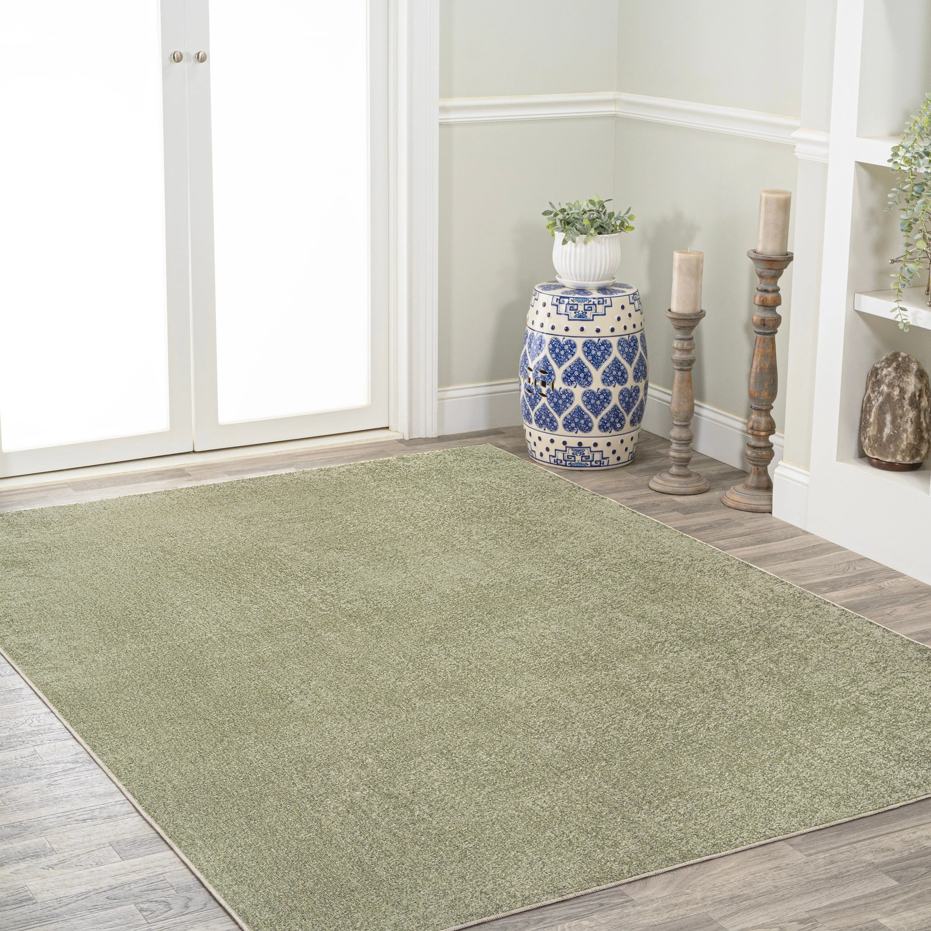 JONATHAN Y Fawning Classic Solid Low-Pile Machine-Washable Terra Area Rug
