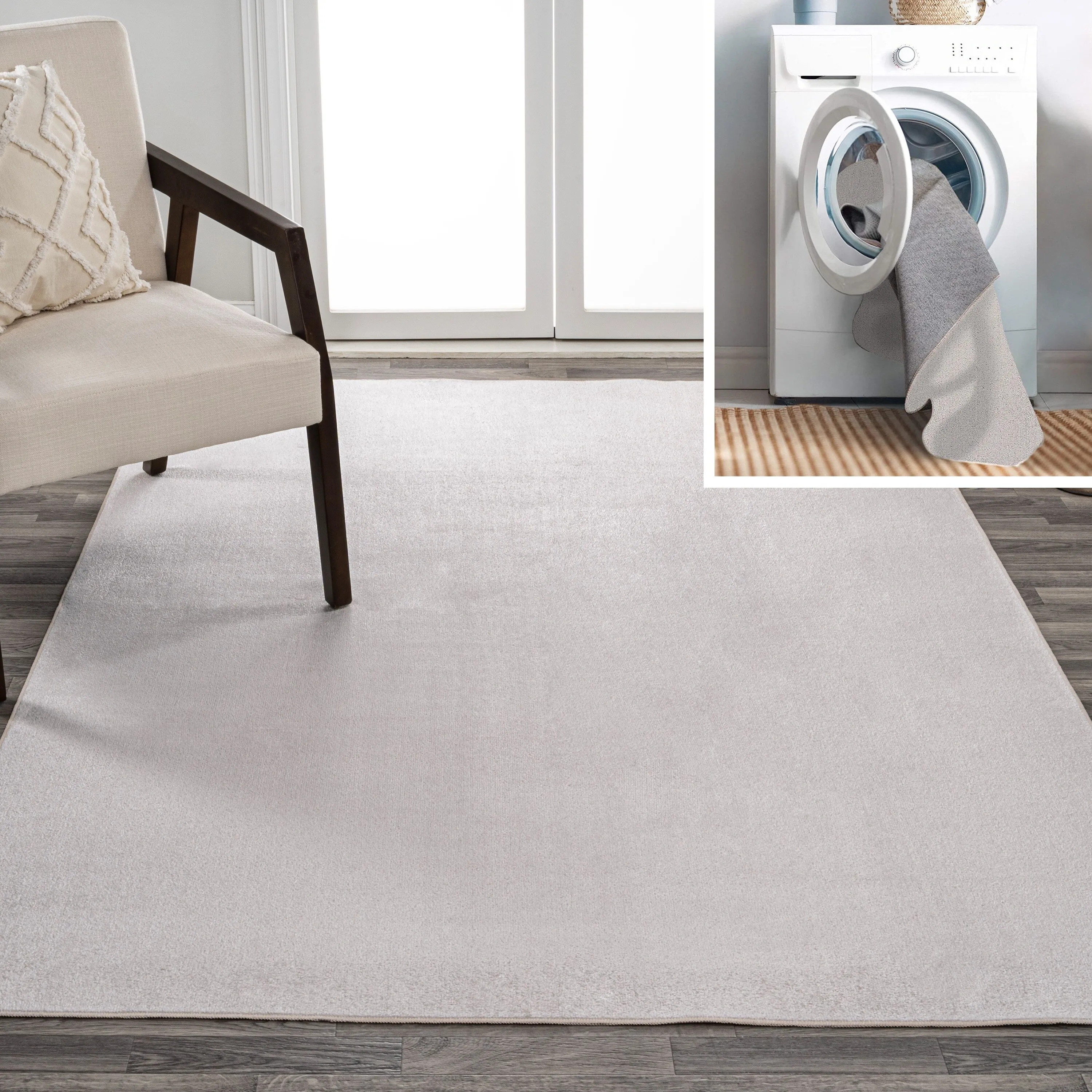 JONATHAN Y Fawning Classic Solid Low-Pile Machine-Washable Terra Area Rug