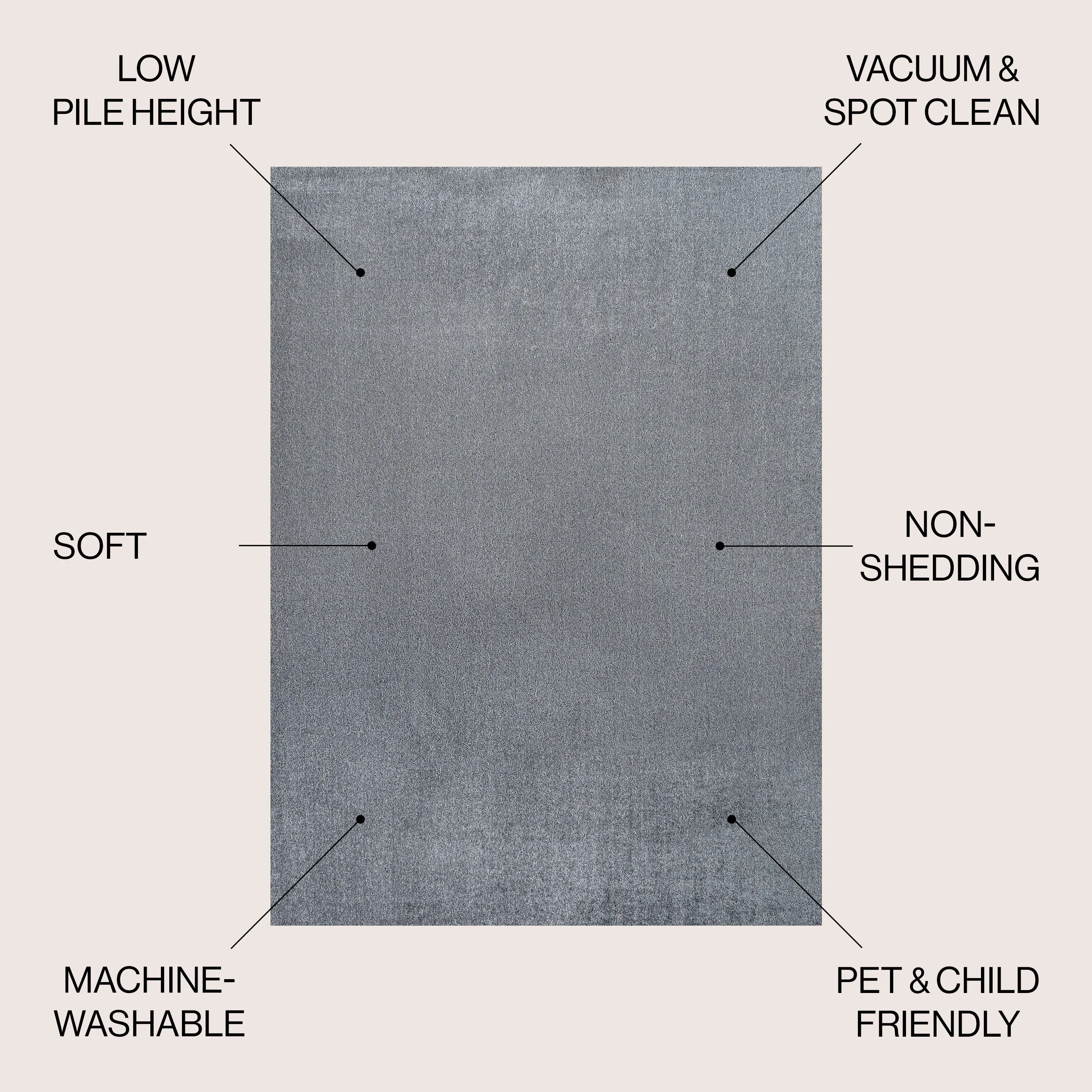 JONATHAN Y Fawning Classic Solid Low-Pile Machine-Washable Terra Area Rug