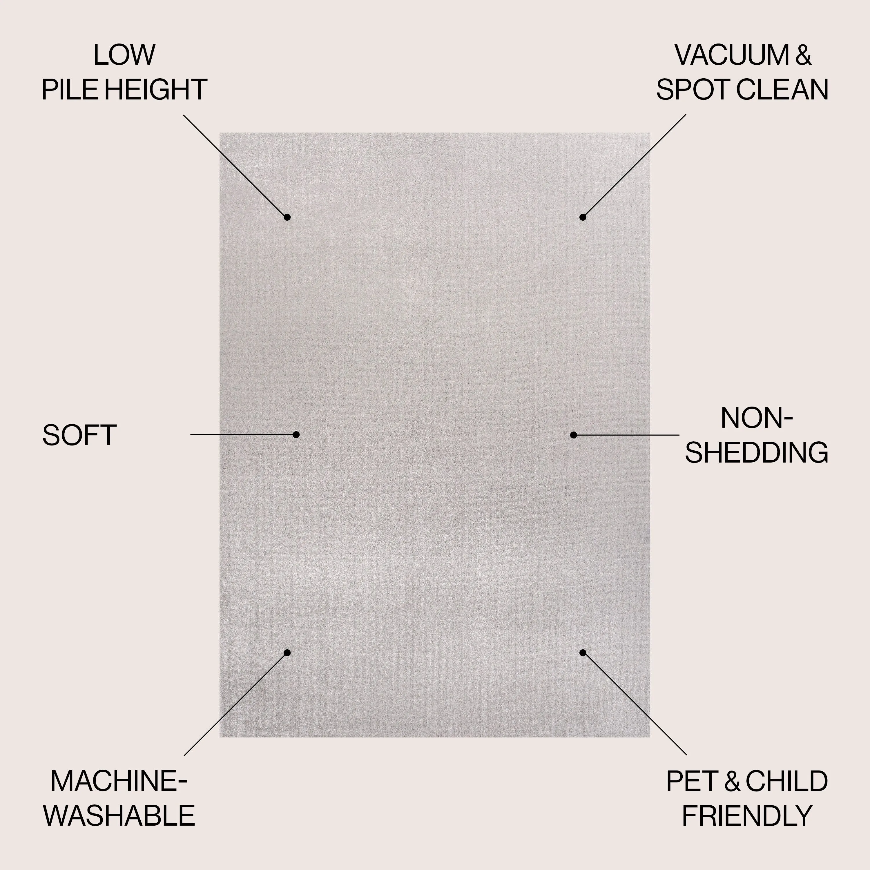 JONATHAN Y Fawning Classic Solid Low-Pile Machine-Washable Terra Area Rug