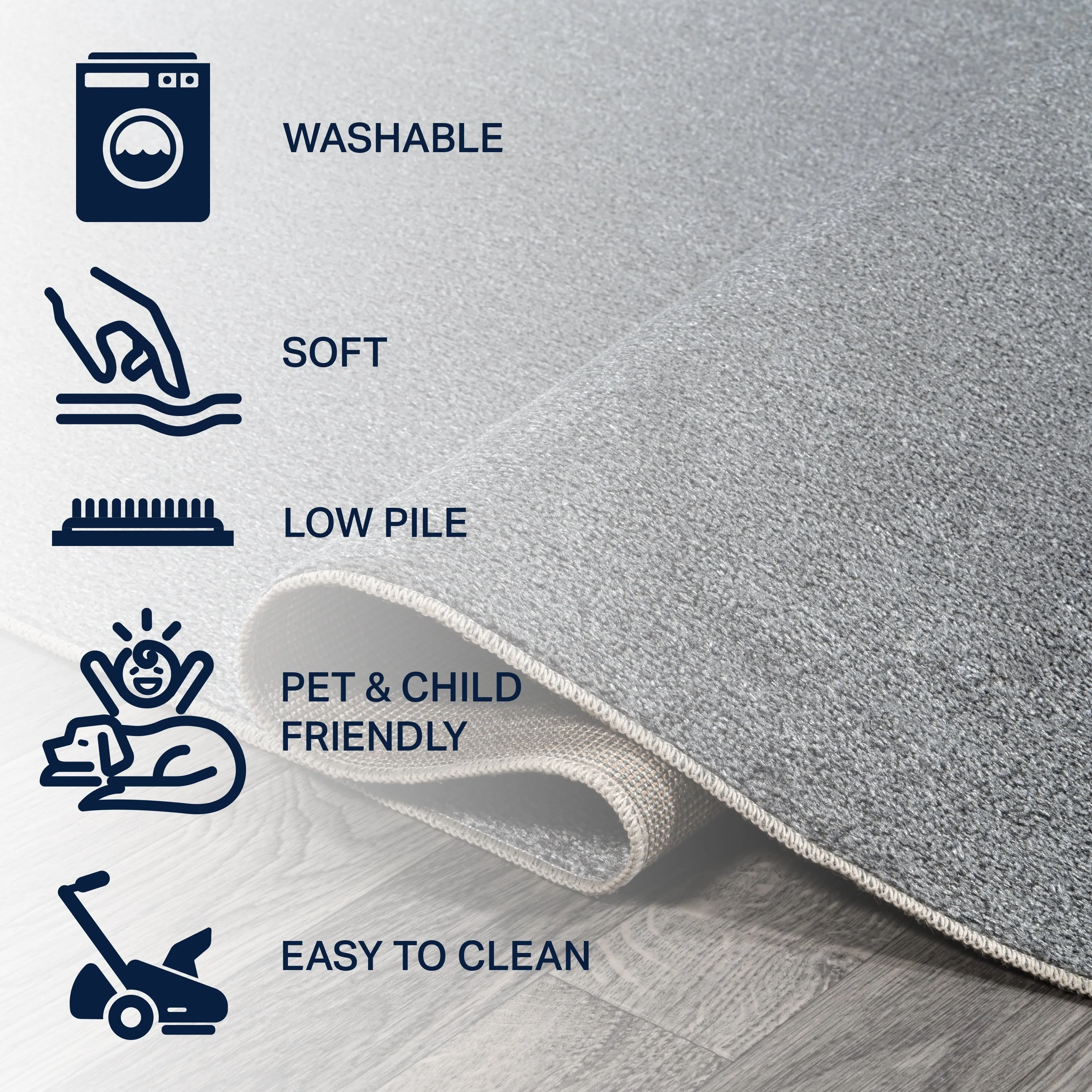 JONATHAN Y Fawning Classic Solid Low-Pile Machine-Washable Terra Area Rug
