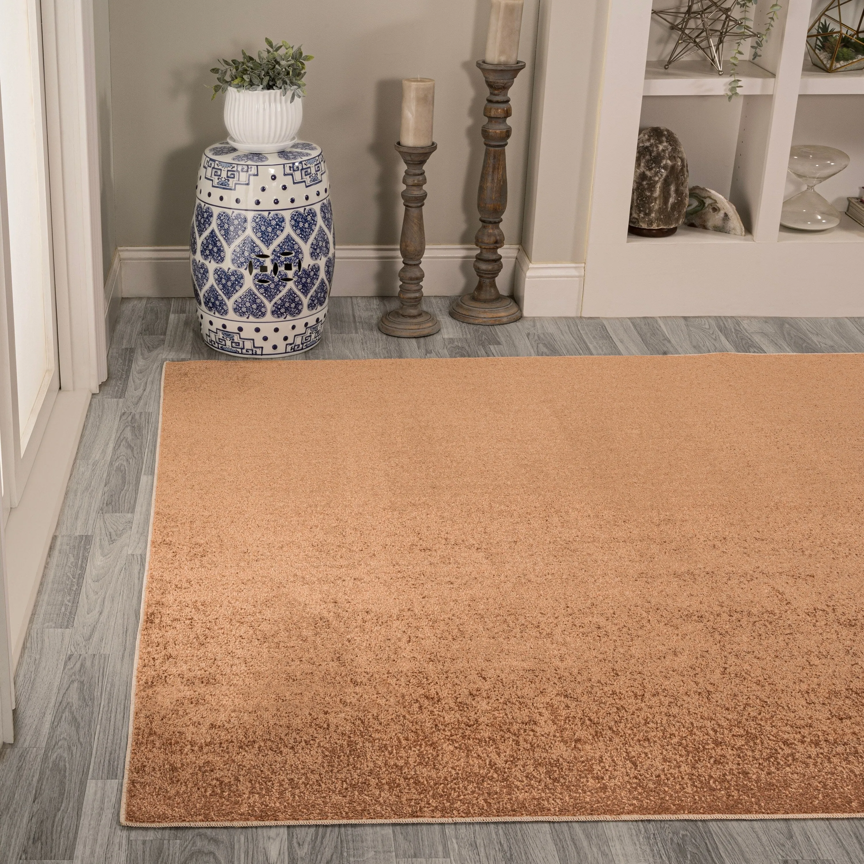 JONATHAN Y Fawning Classic Solid Low-Pile Machine-Washable Terra Area Rug