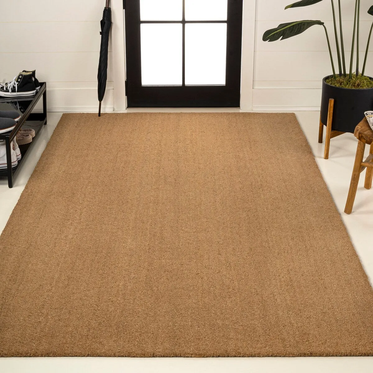 JONATHAN Y Freya Classic Casual Commerical Natural Coir Light Brown Doormat