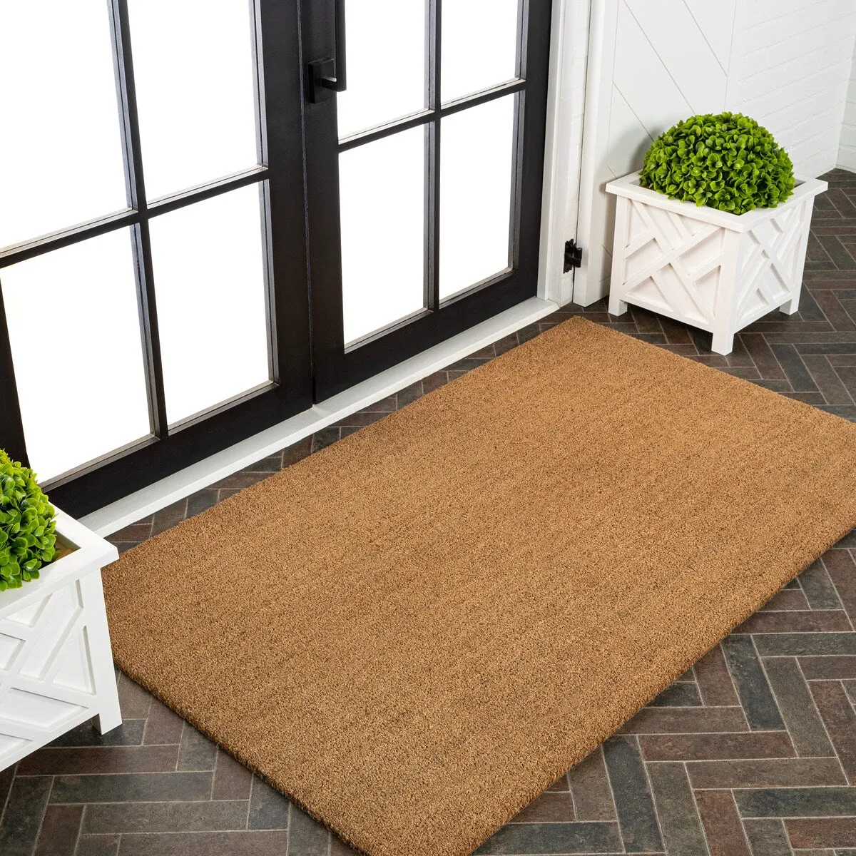 JONATHAN Y Freya Classic Casual Commerical Natural Coir Light Brown Doormat