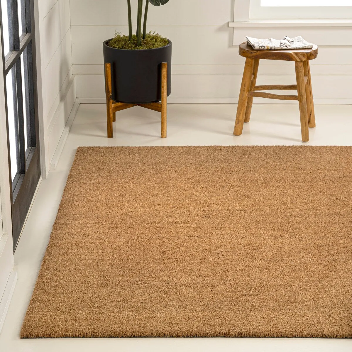 JONATHAN Y Freya Classic Casual Commerical Natural Coir Light Brown Doormat