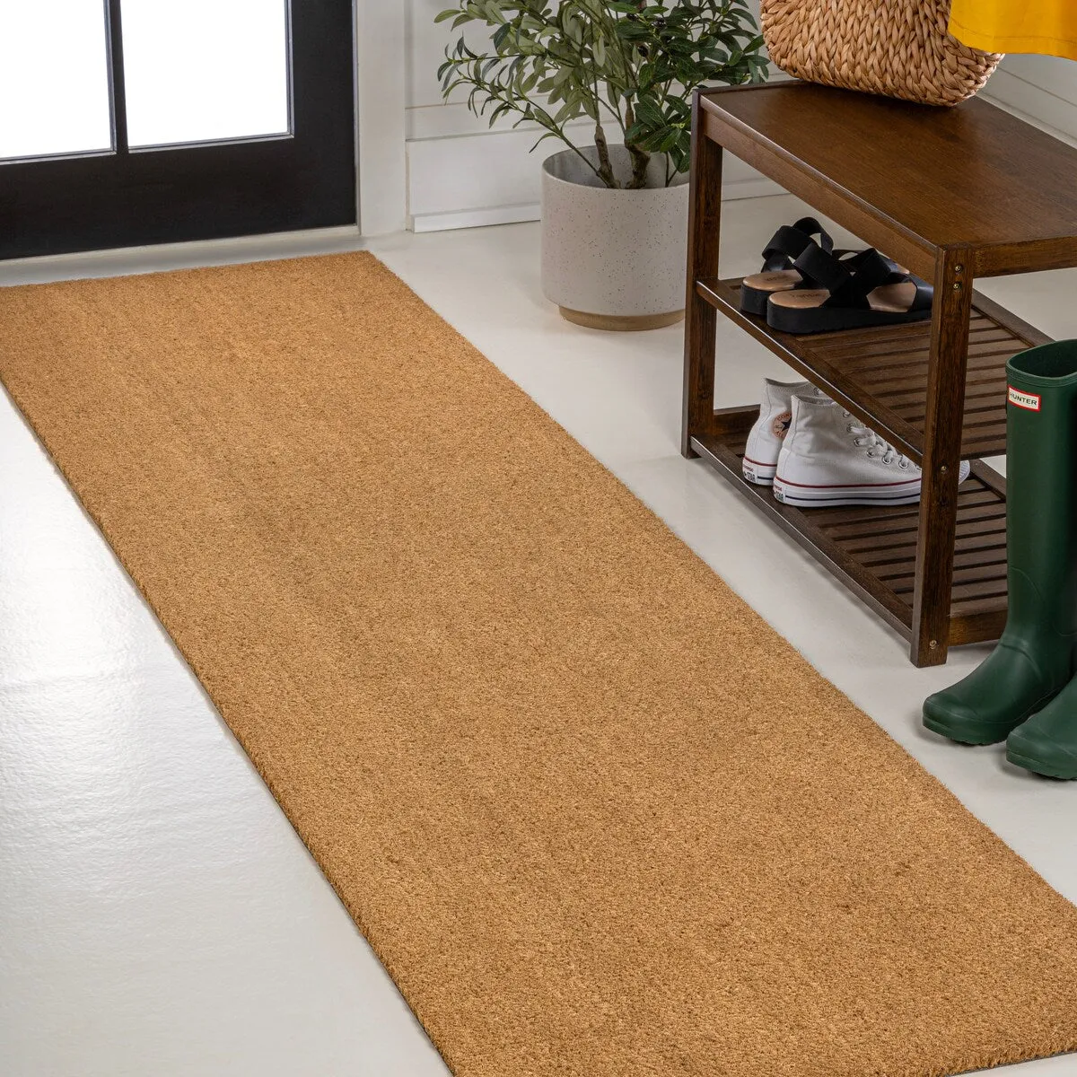 JONATHAN Y Freya Classic Casual Commerical Natural Coir Light Brown Doormat
