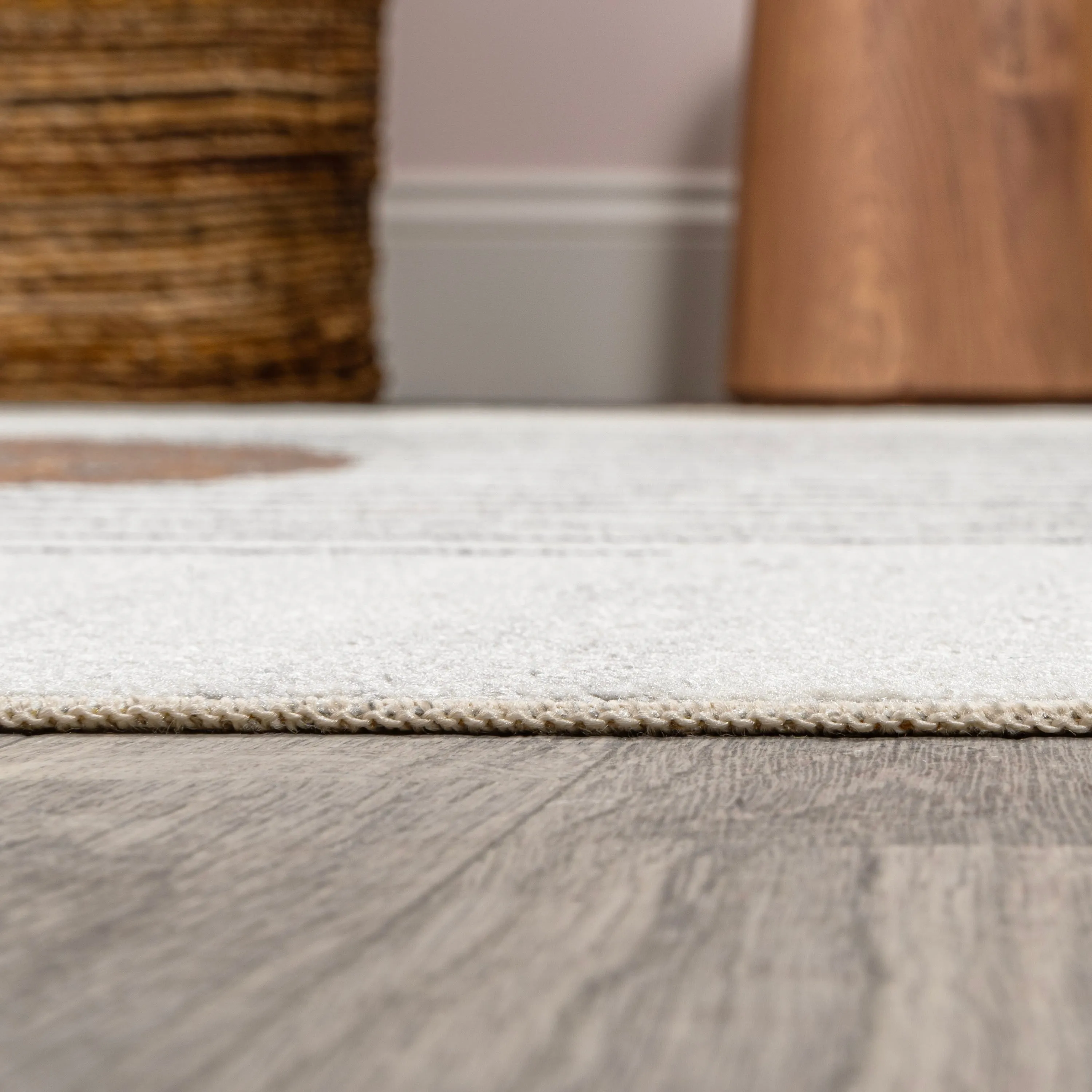 JONATHAN Y Hiero Geometric Modern Low-Pile Machine-Washable Cream/Terra Area Rug