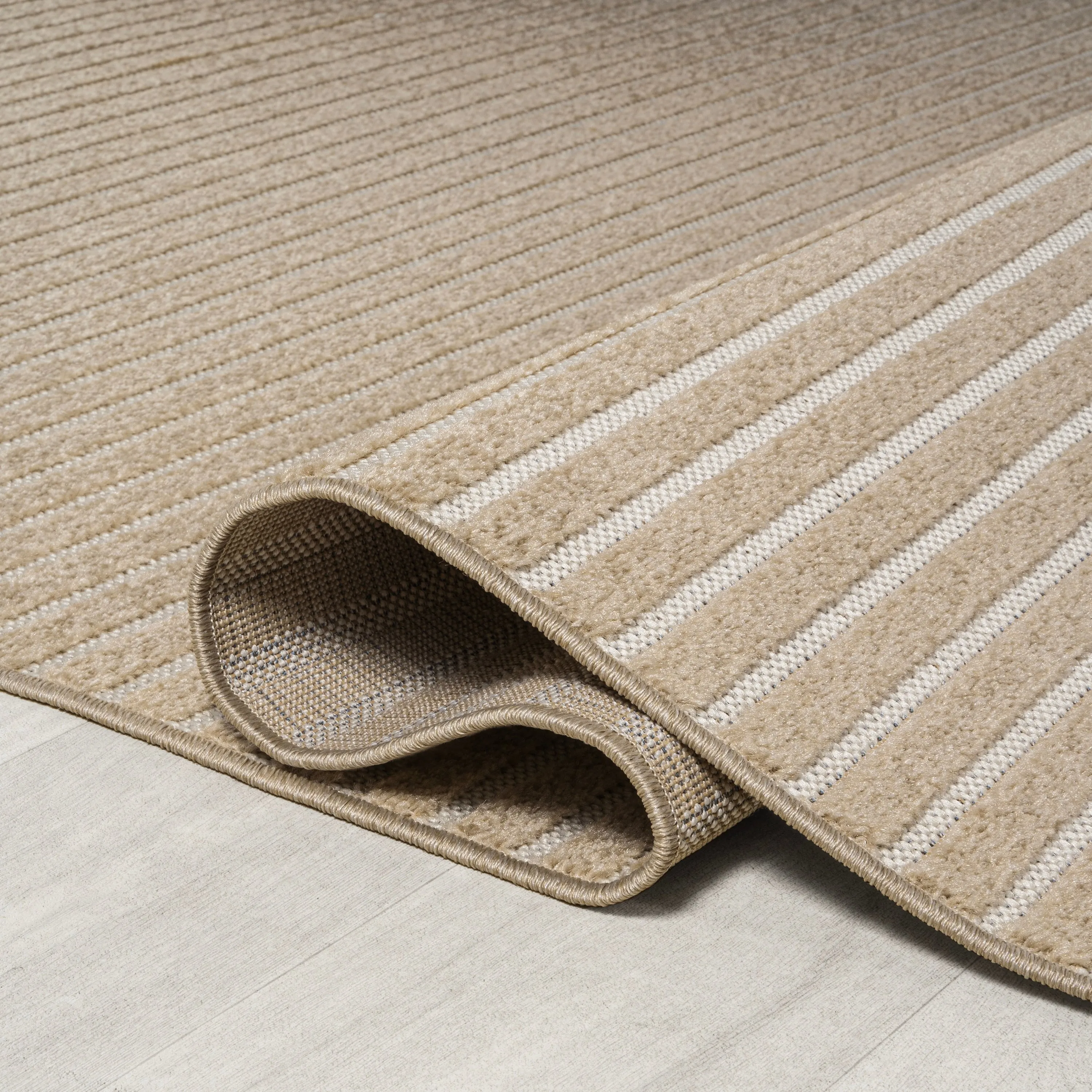 JONATHAN Y Maribo Minimalist Scandi Striped Navy/ivory Area Rug