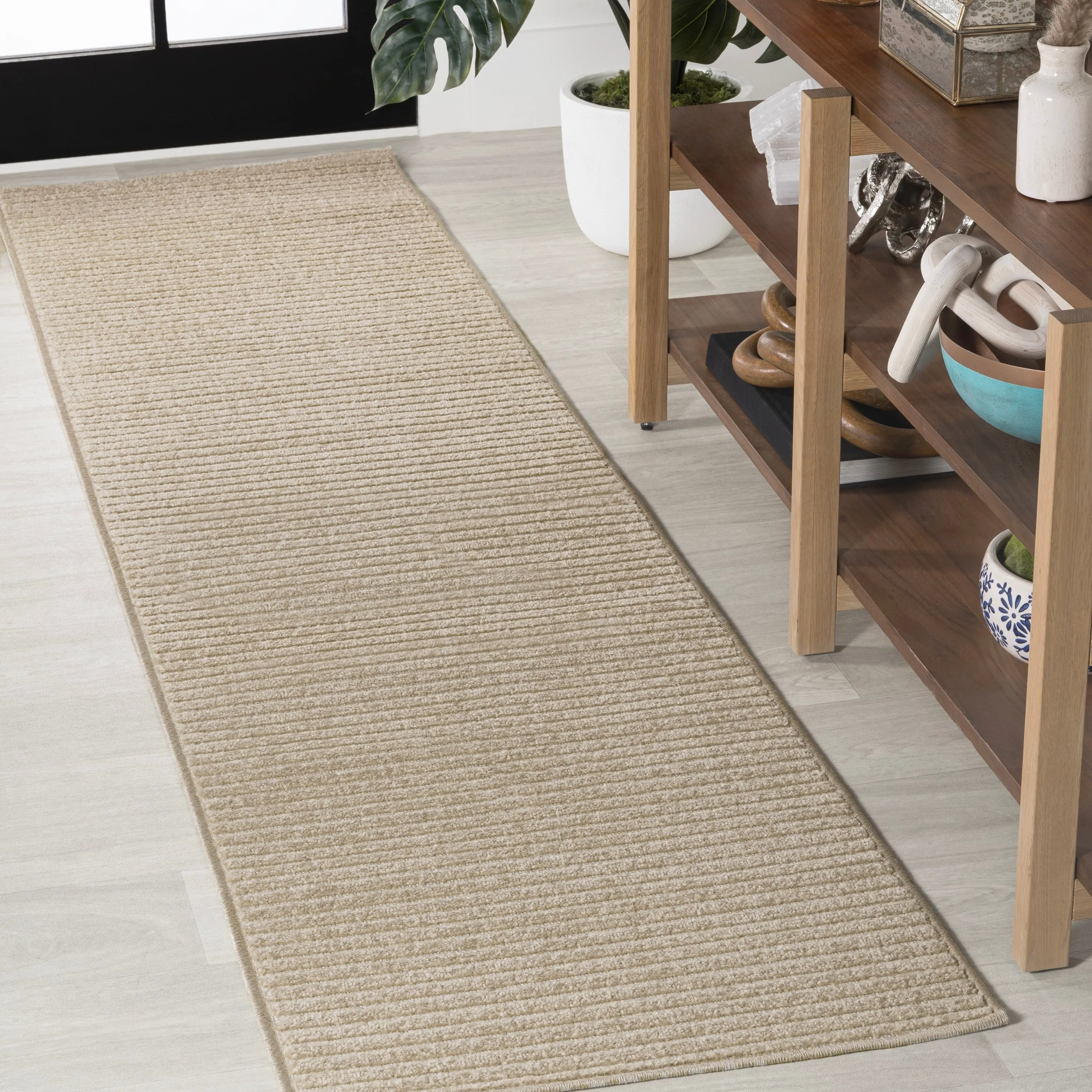 JONATHAN Y Maribo Minimalist Scandi Striped Navy/ivory Area Rug