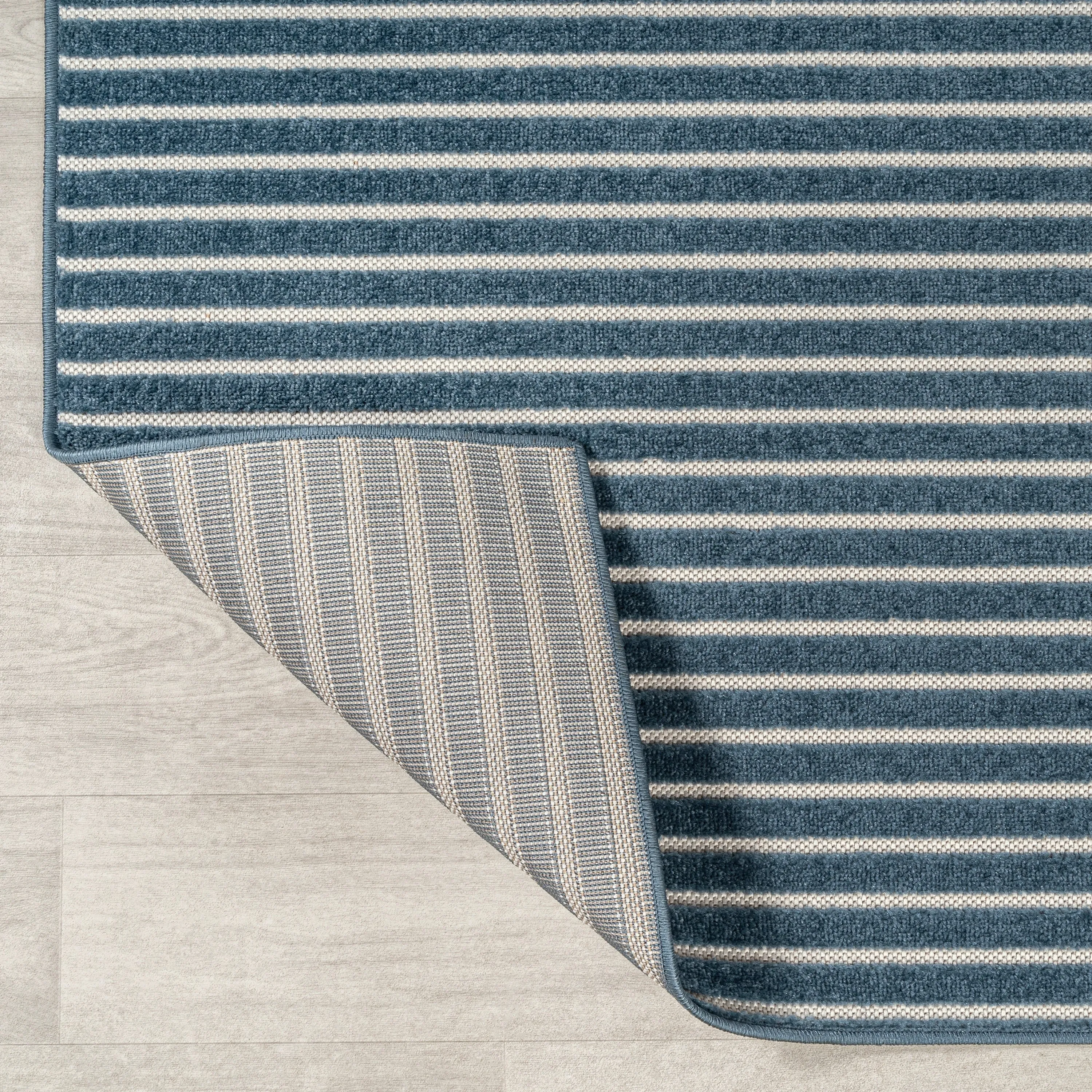 JONATHAN Y Maribo Minimalist Scandi Striped Navy/ivory Area Rug