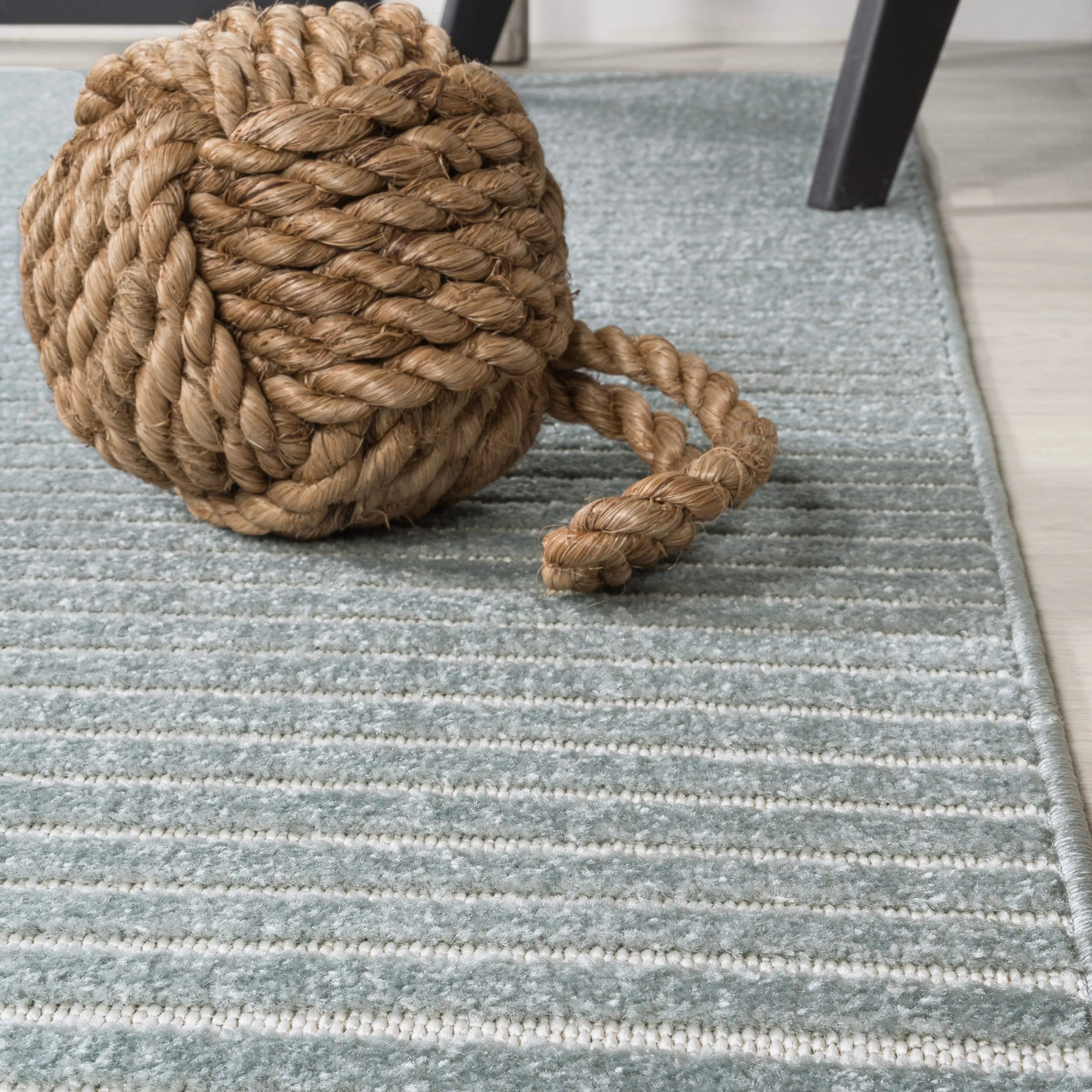 JONATHAN Y Maribo Minimalist Scandi Striped Navy/ivory Area Rug