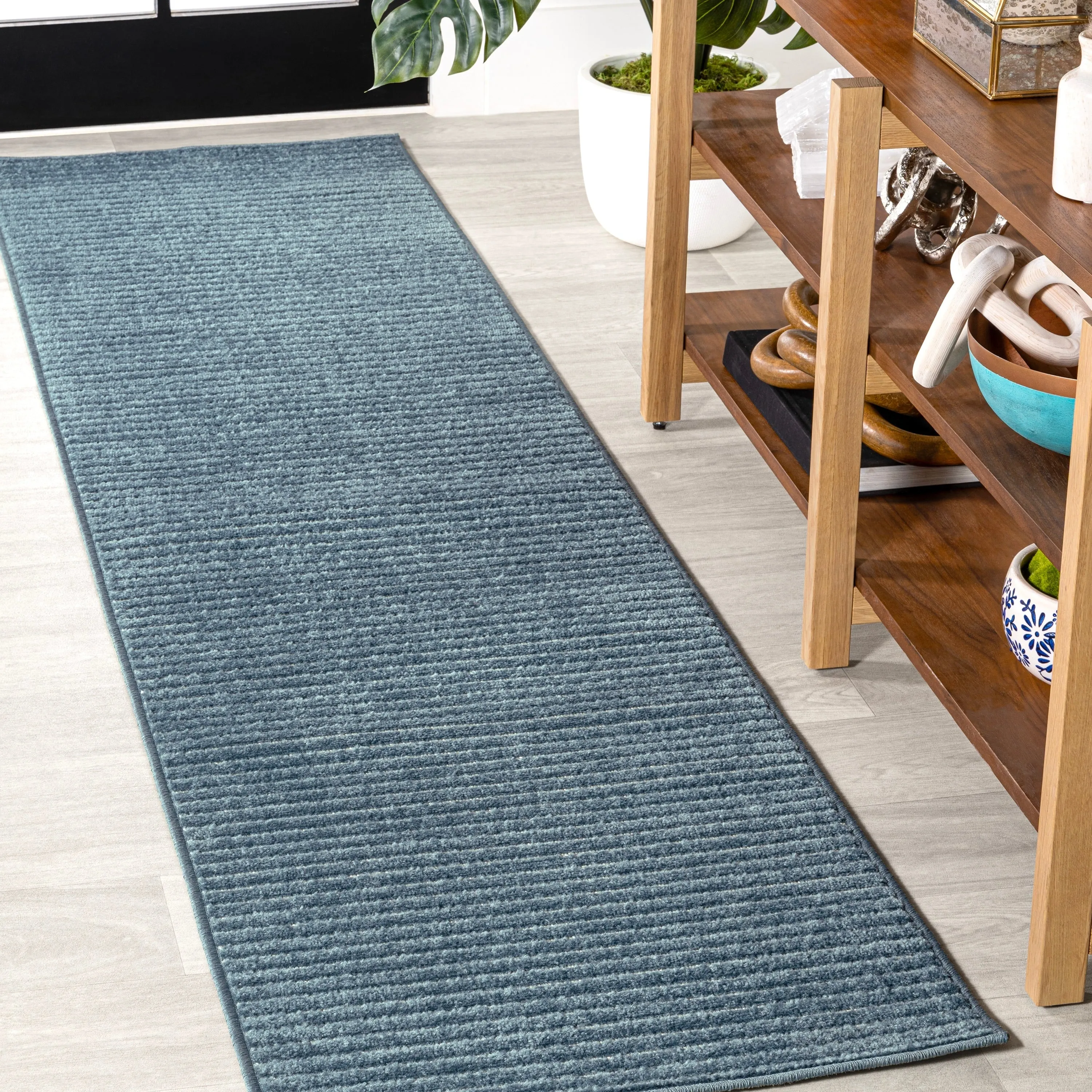 JONATHAN Y Maribo Minimalist Scandi Striped Navy/ivory Area Rug