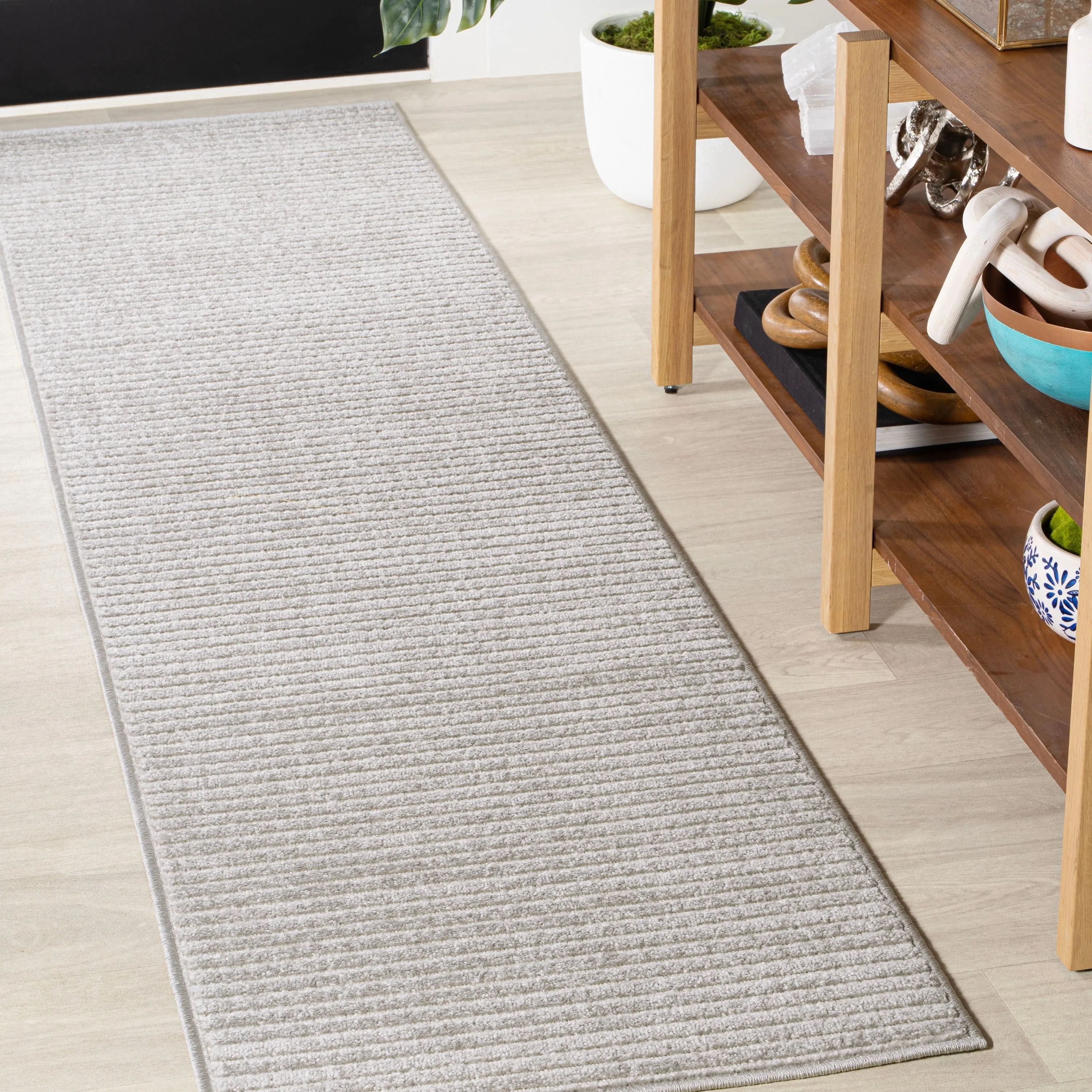 JONATHAN Y Maribo Minimalist Scandi Striped Navy/ivory Area Rug