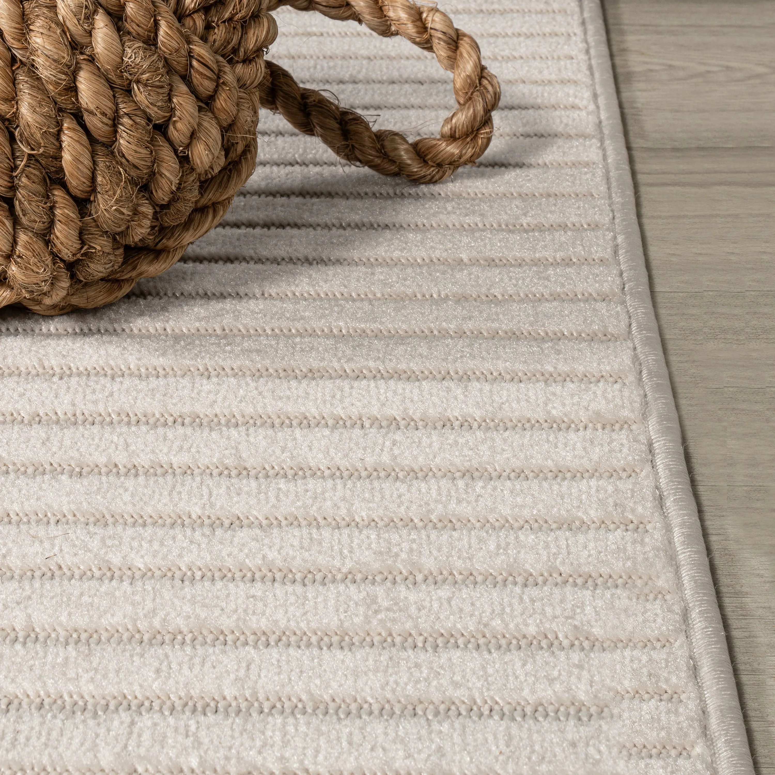 JONATHAN Y Maribo Minimalist Scandi Striped Navy/ivory Area Rug
