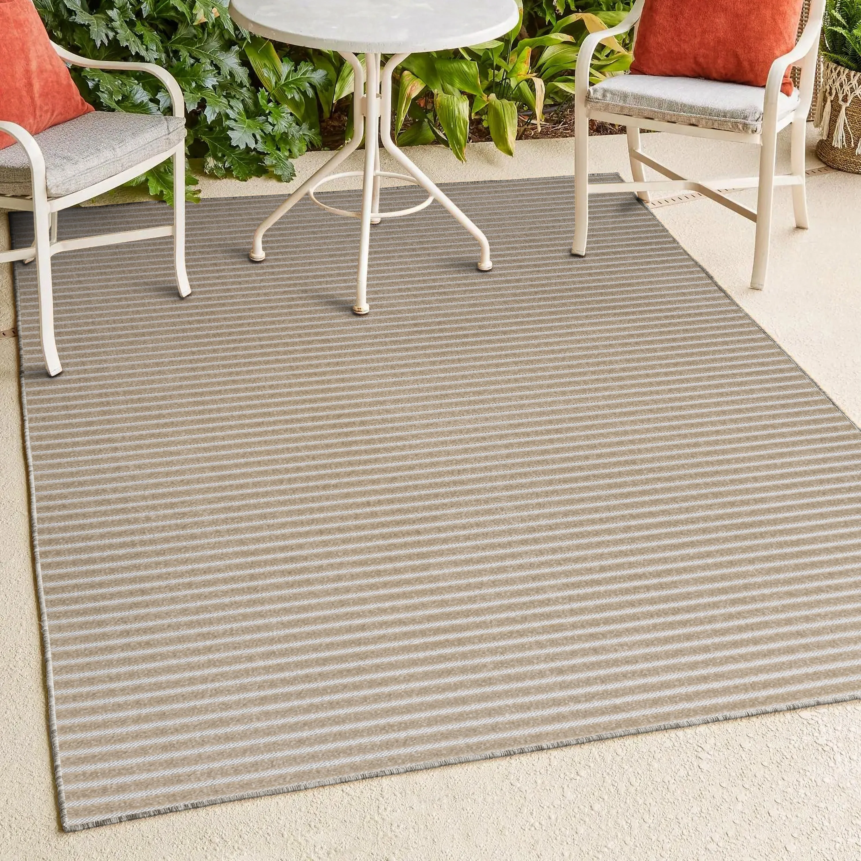 JONATHAN Y Maribo Minimalist Scandi Striped Navy/ivory Area Rug