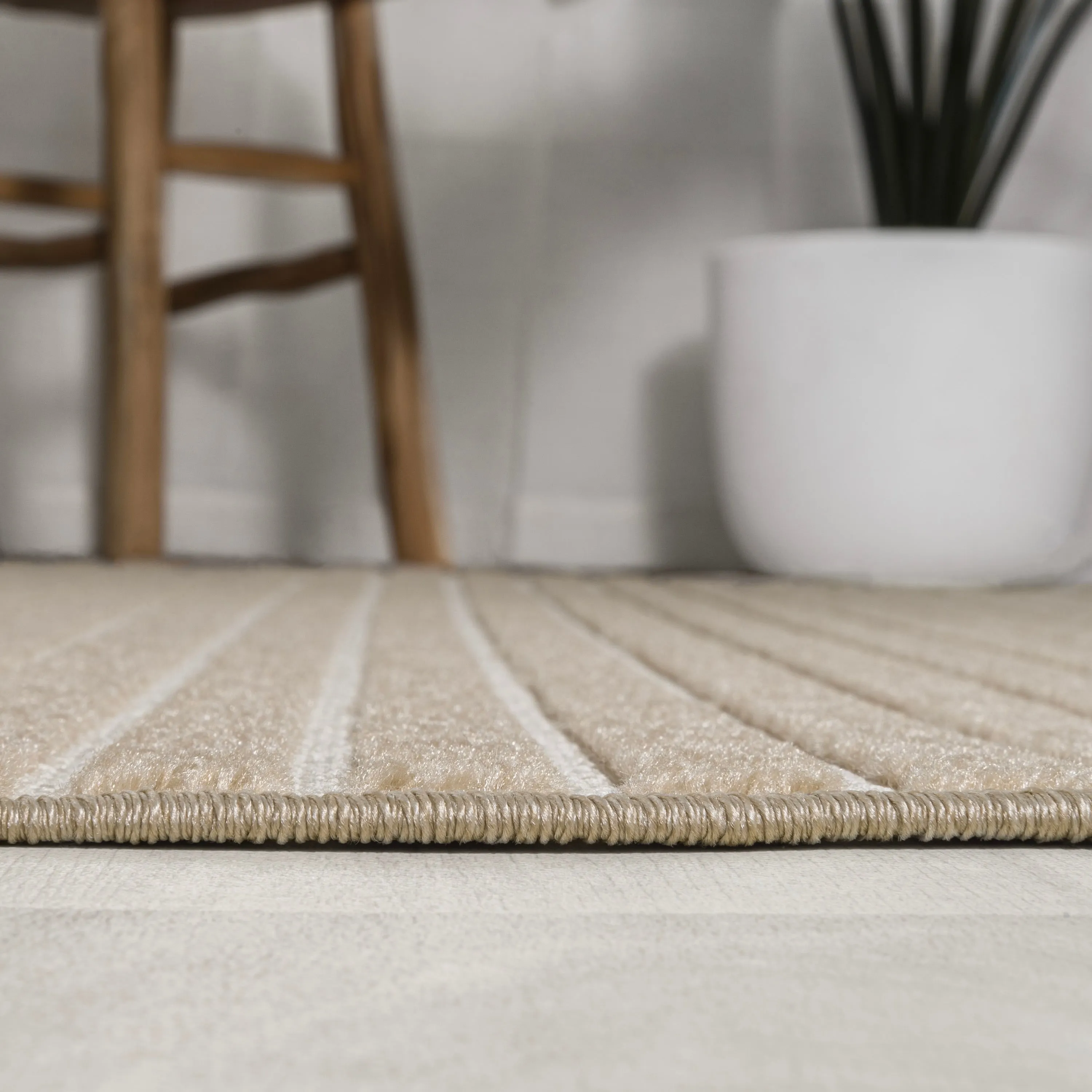JONATHAN Y Maribo Minimalist Scandi Striped Navy/ivory Area Rug
