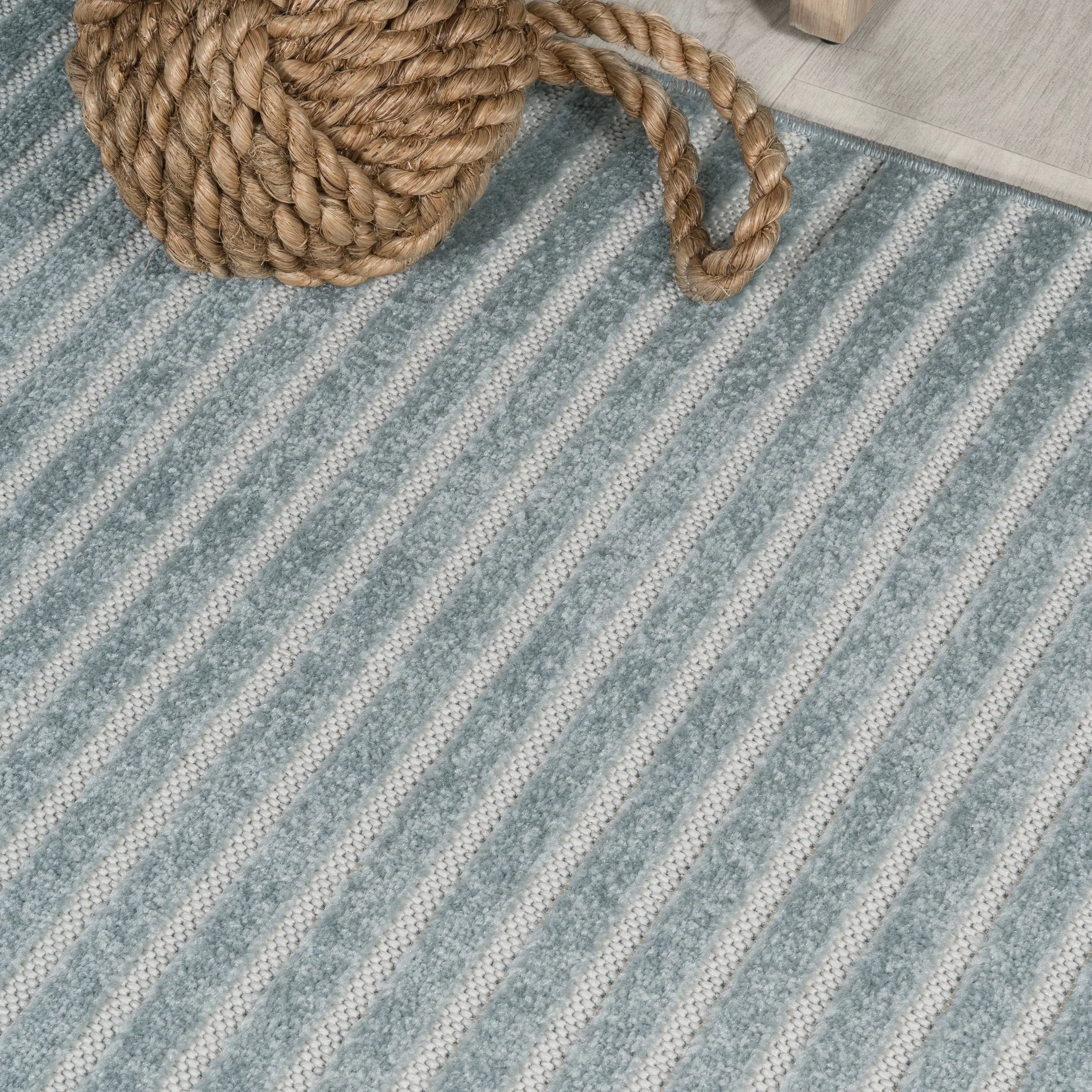 JONATHAN Y Maribo Minimalist Scandi Striped Navy/ivory Area Rug
