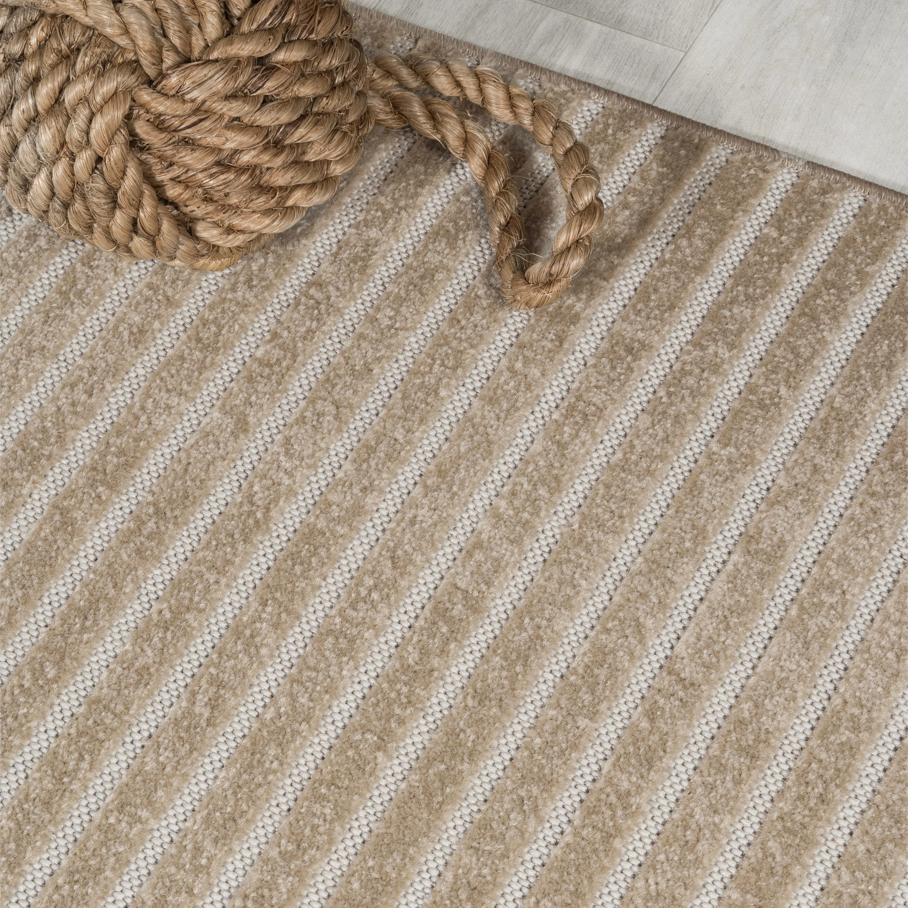 JONATHAN Y Maribo Minimalist Scandi Striped Navy/ivory Area Rug