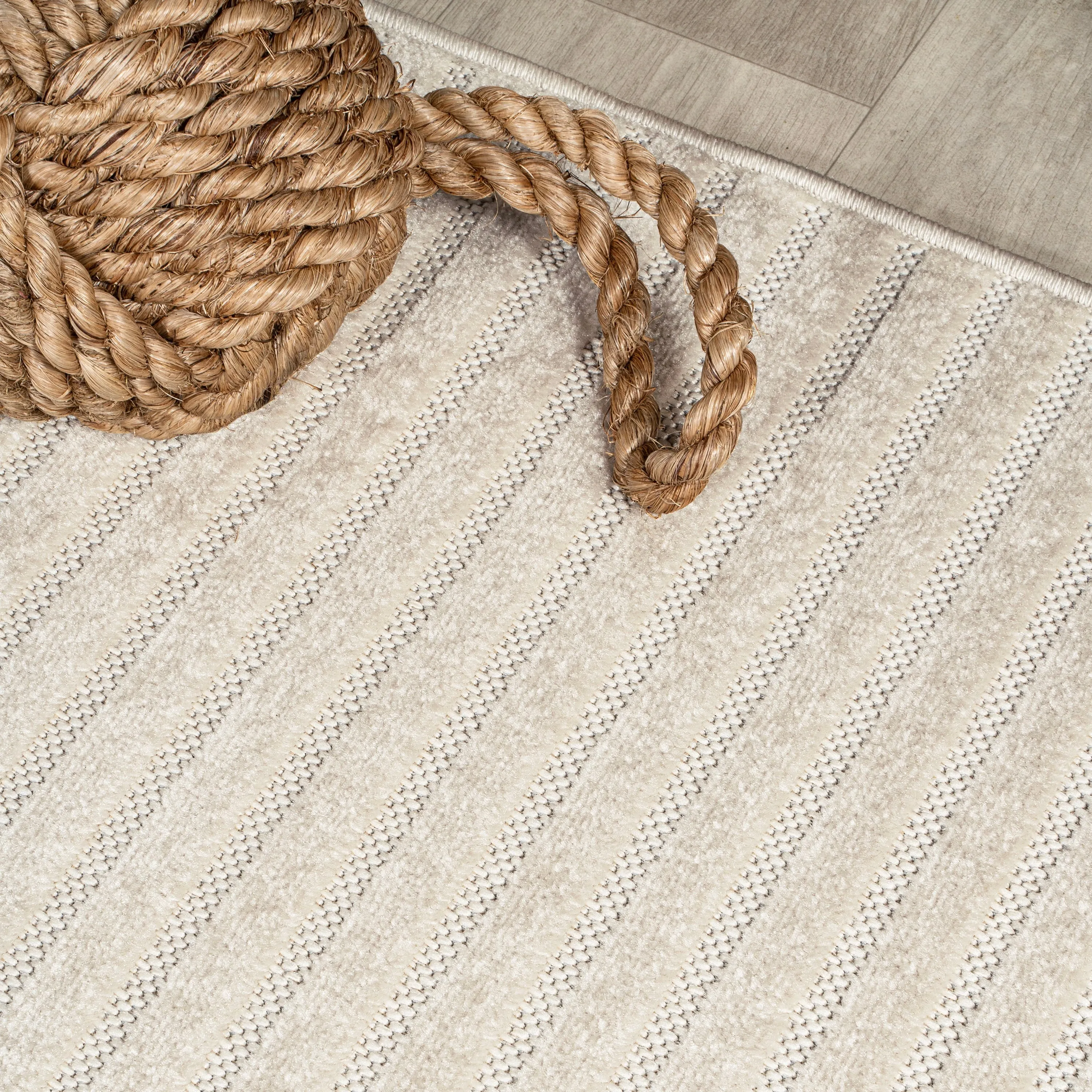 JONATHAN Y Maribo Minimalist Scandi Striped Navy/ivory Area Rug