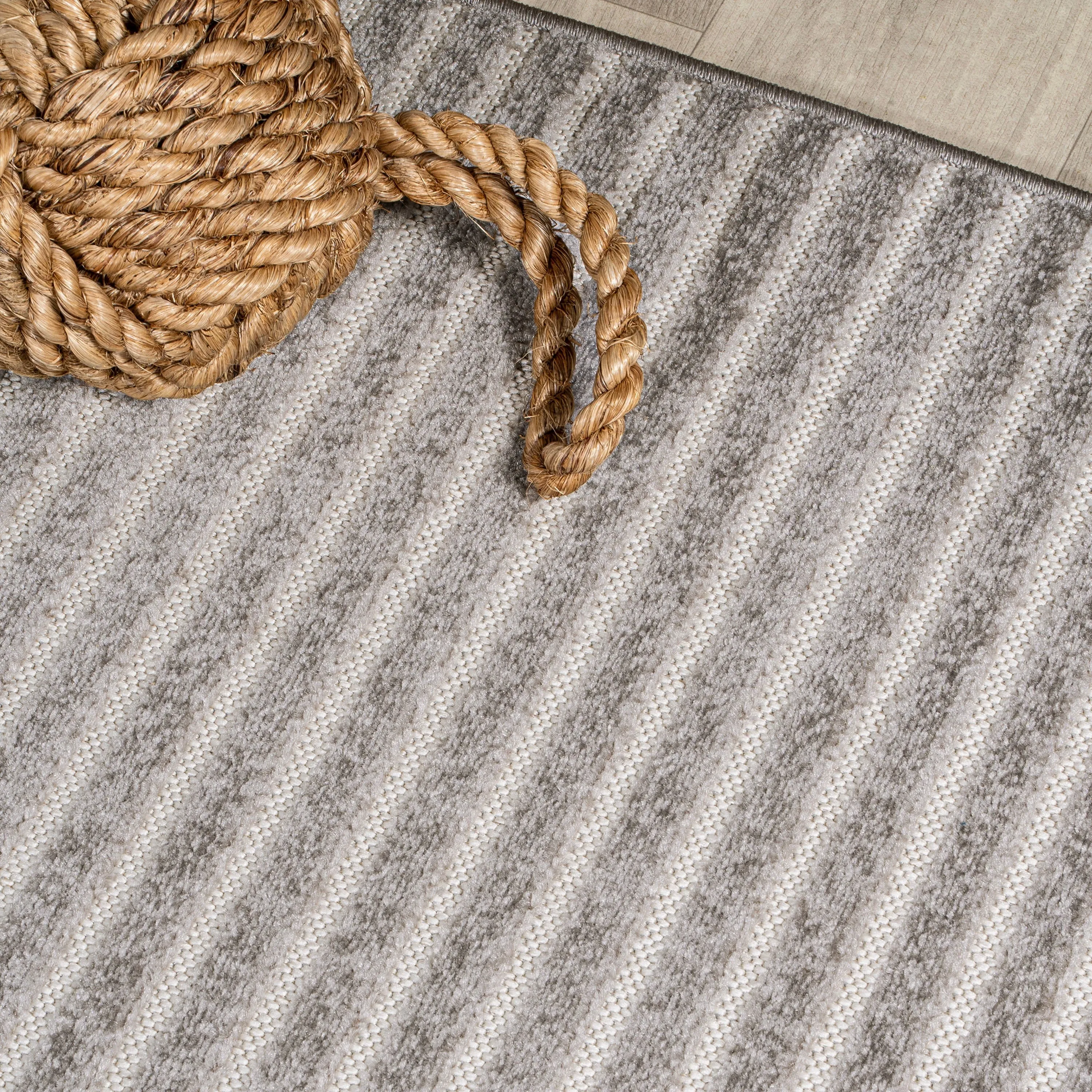 JONATHAN Y Maribo Minimalist Scandi Striped Navy/ivory Area Rug