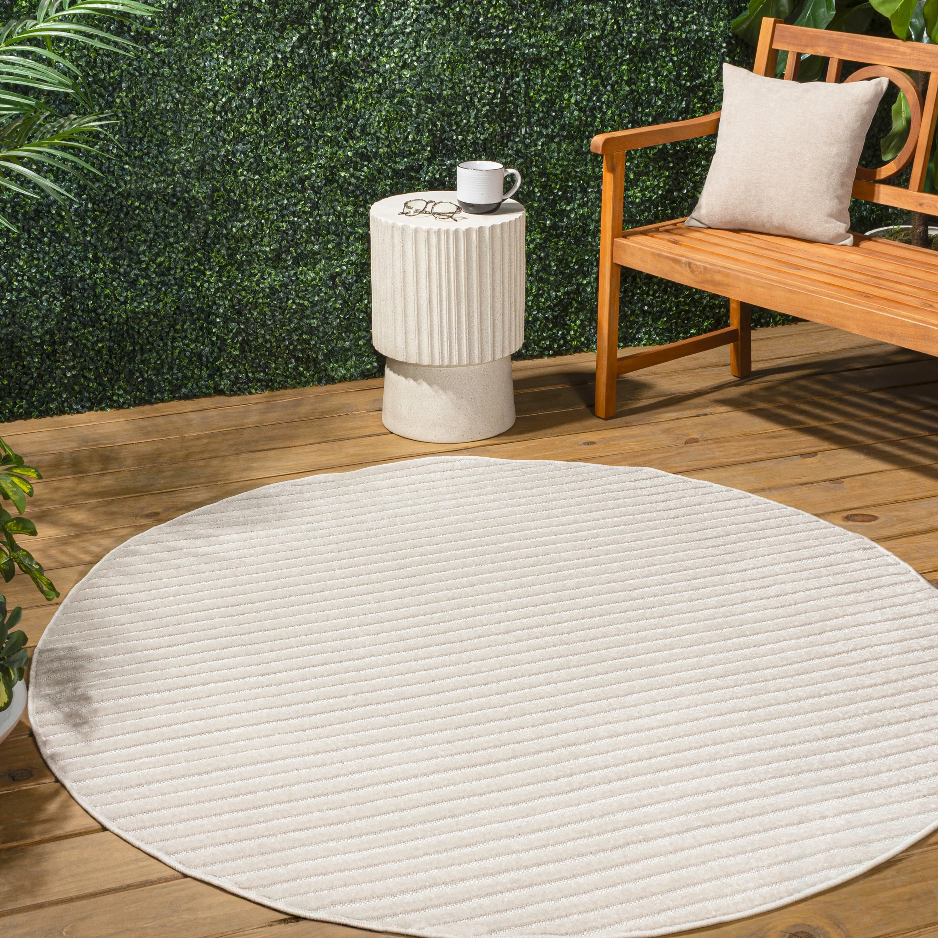 JONATHAN Y Maribo Minimalist Scandi Striped Navy/ivory Area Rug