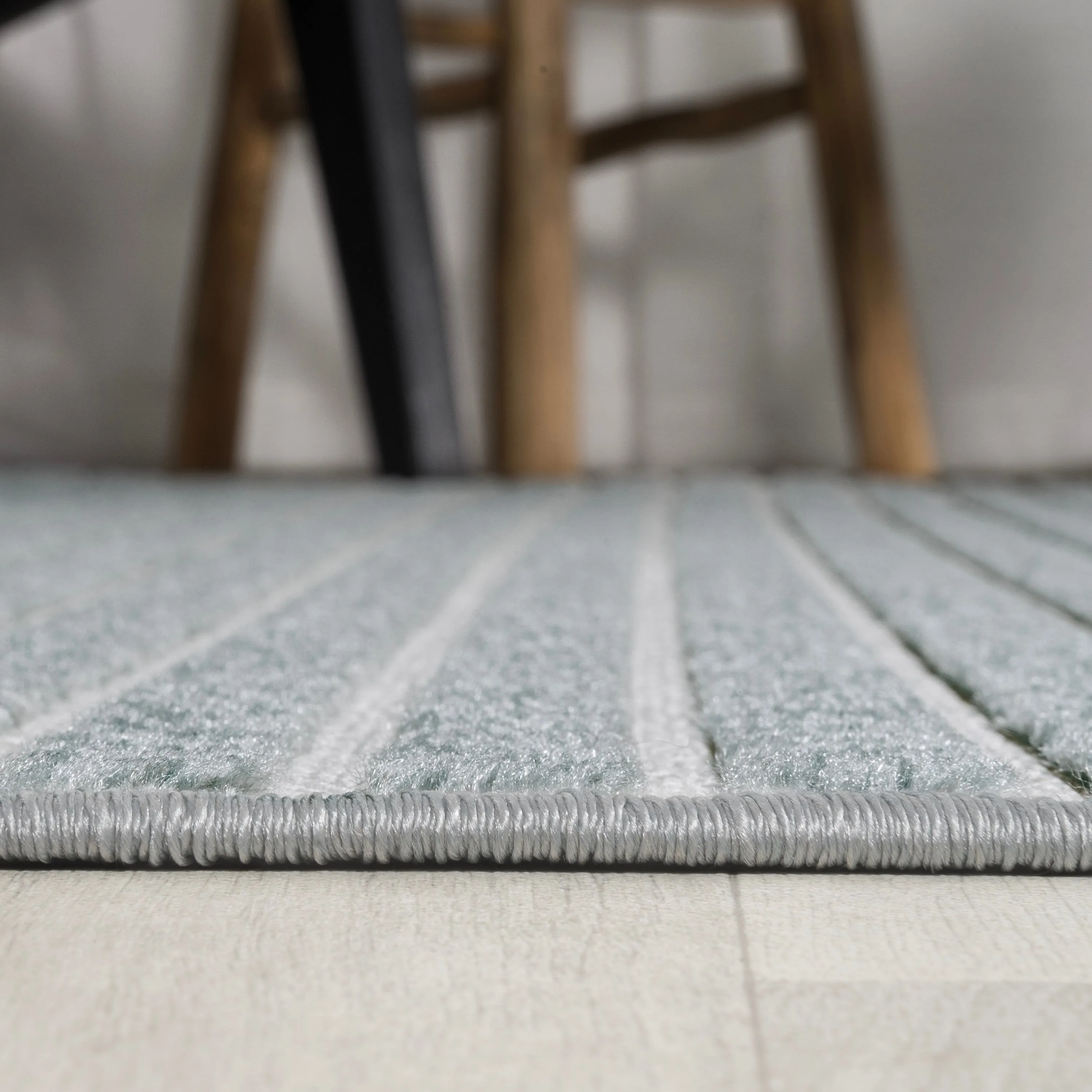 JONATHAN Y Maribo Minimalist Scandi Striped Navy/ivory Area Rug