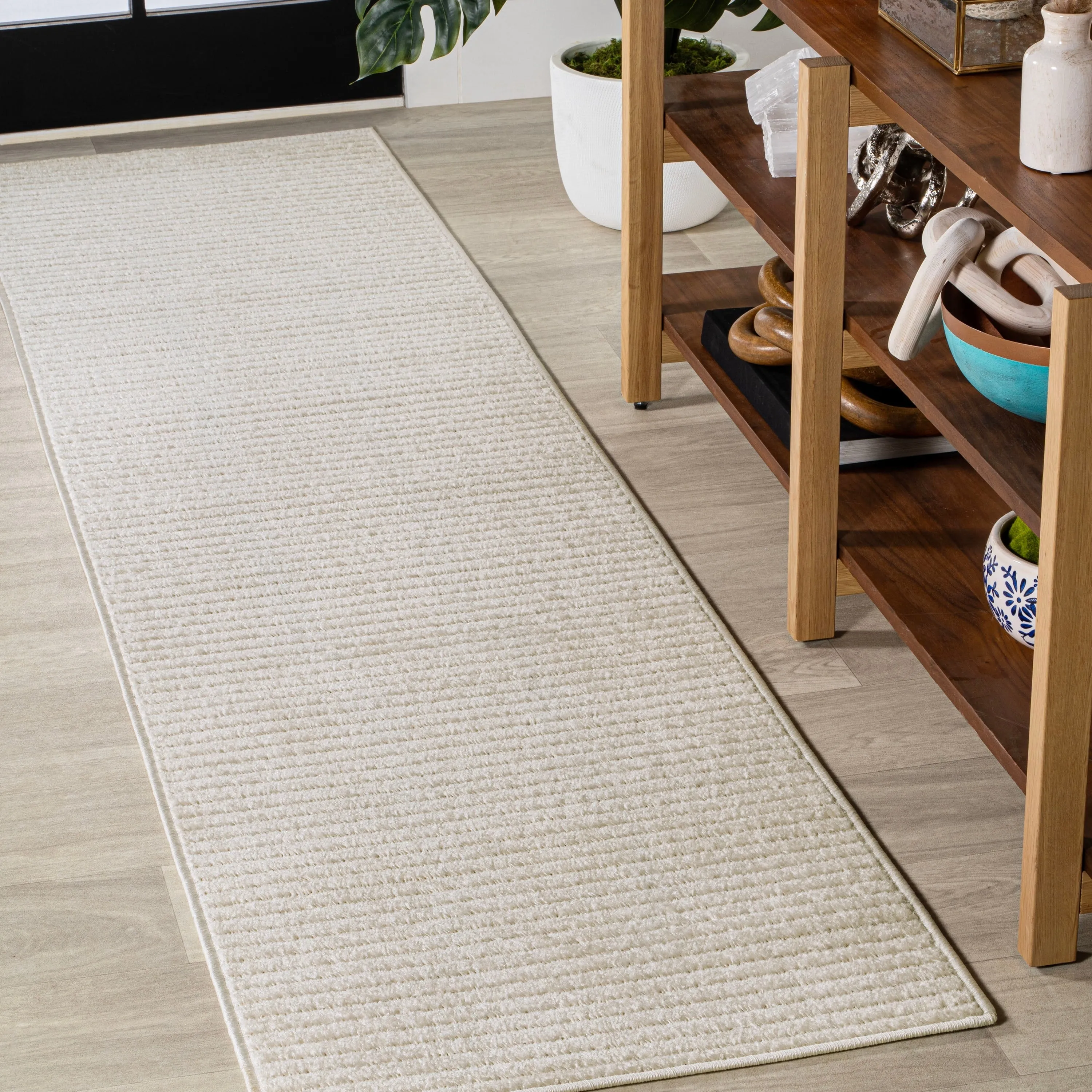 JONATHAN Y Maribo Minimalist Scandi Striped Navy/ivory Area Rug