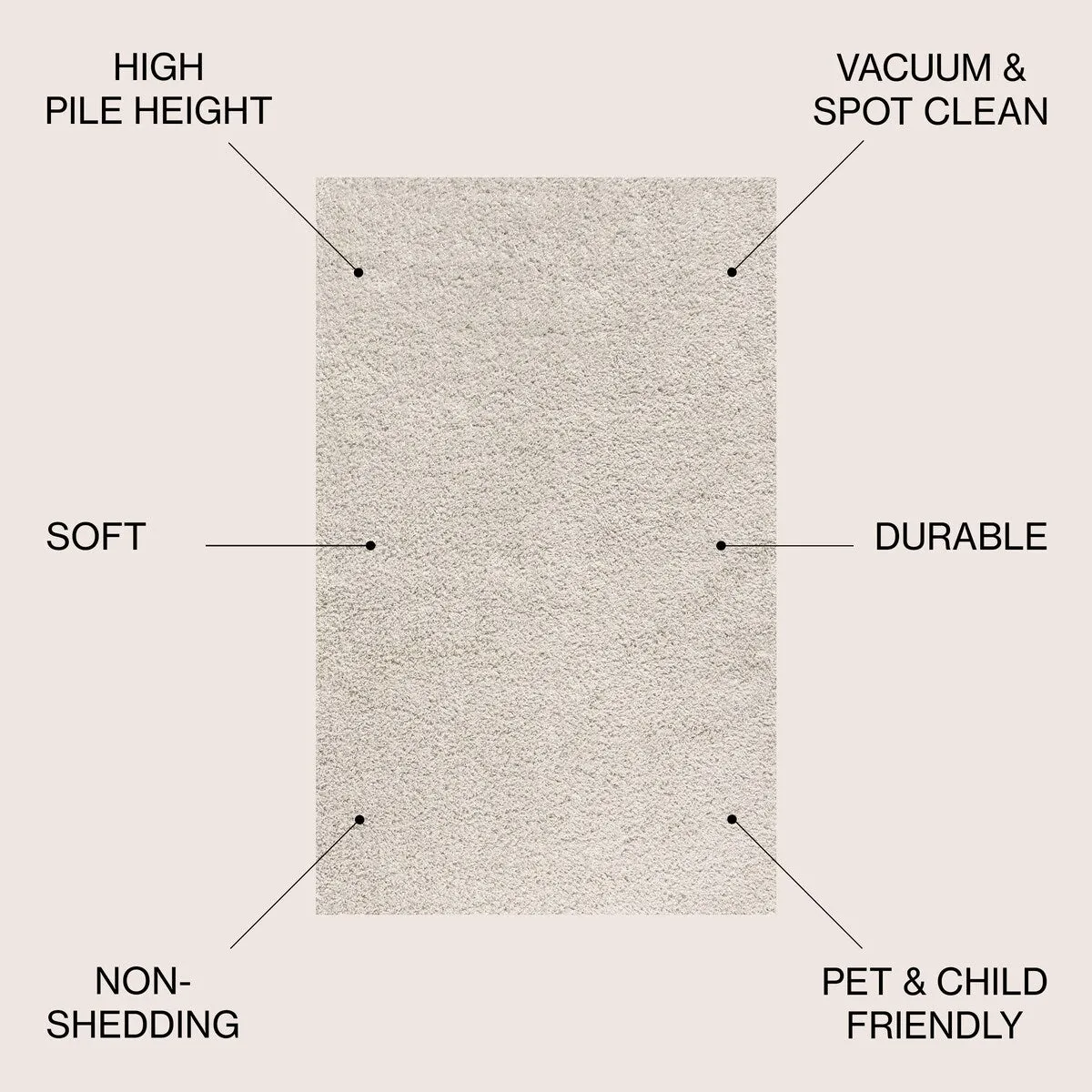 JONATHAN Y Modern Shag Plush Area Rug