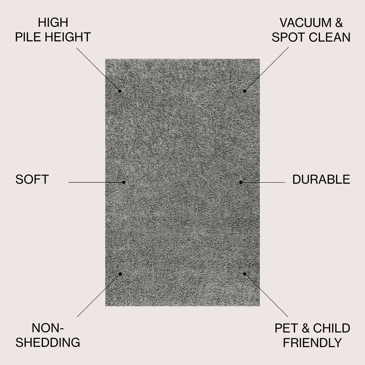 JONATHAN Y Modern Shag Plush Area Rug