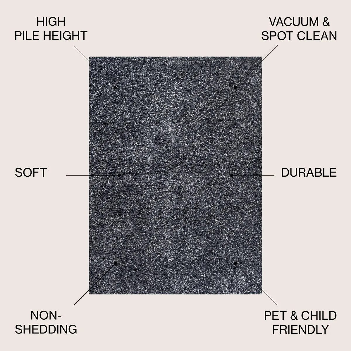 JONATHAN Y Modern Shag Plush Area Rug
