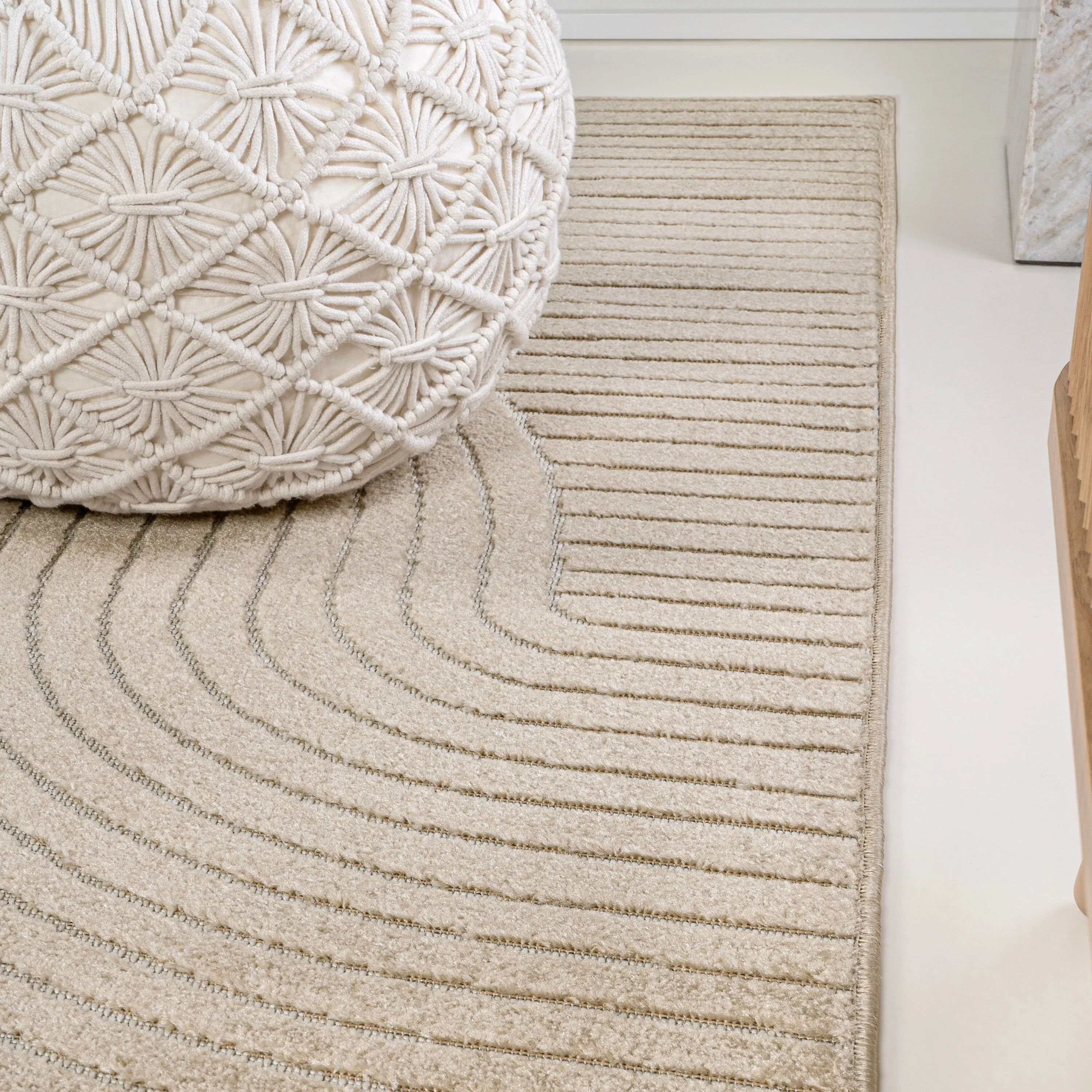 JONATHAN Y Odense Minimalist Curve Geometric Gray/Ivory Area Rug