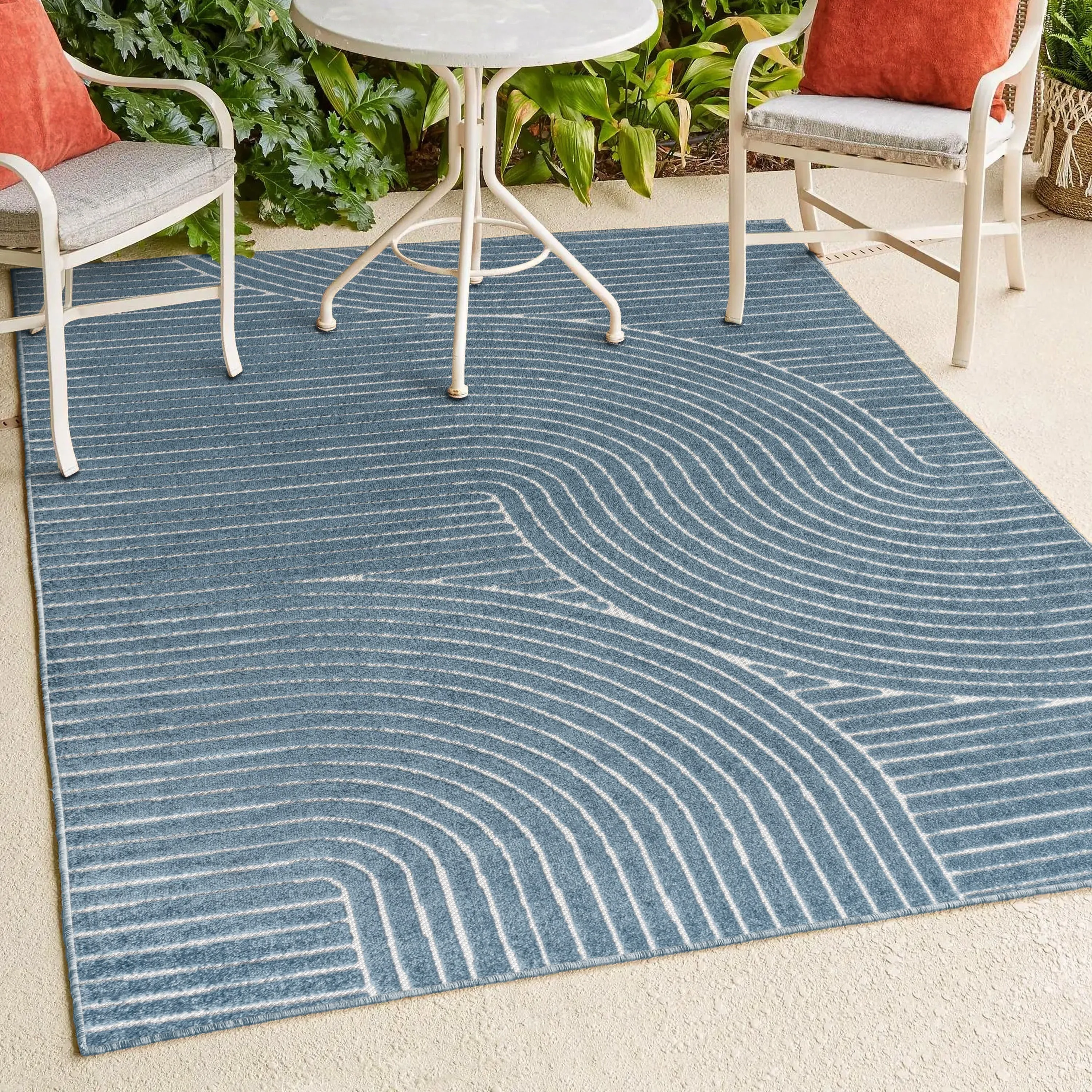 JONATHAN Y Odense Minimalist Curve Geometric Gray/Ivory Area Rug