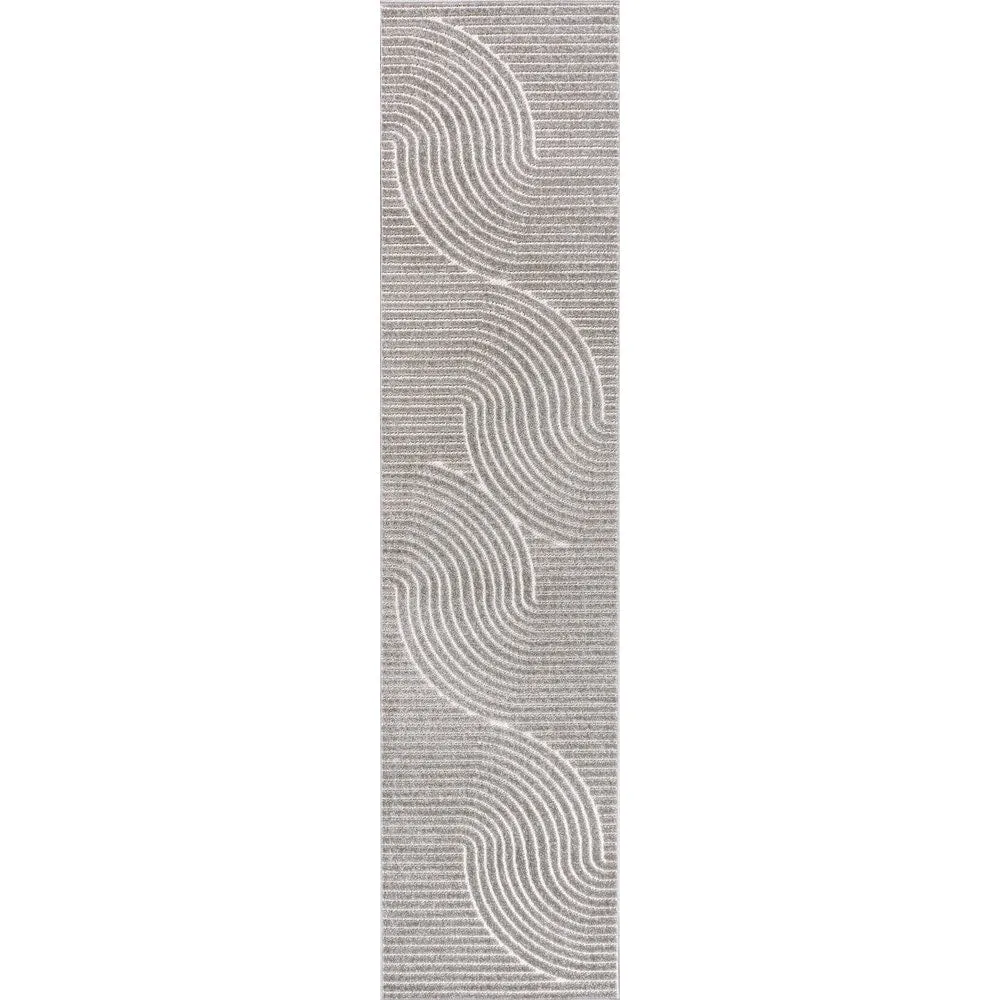 JONATHAN Y Odense Minimalist Curve Geometric Gray/Ivory Area Rug