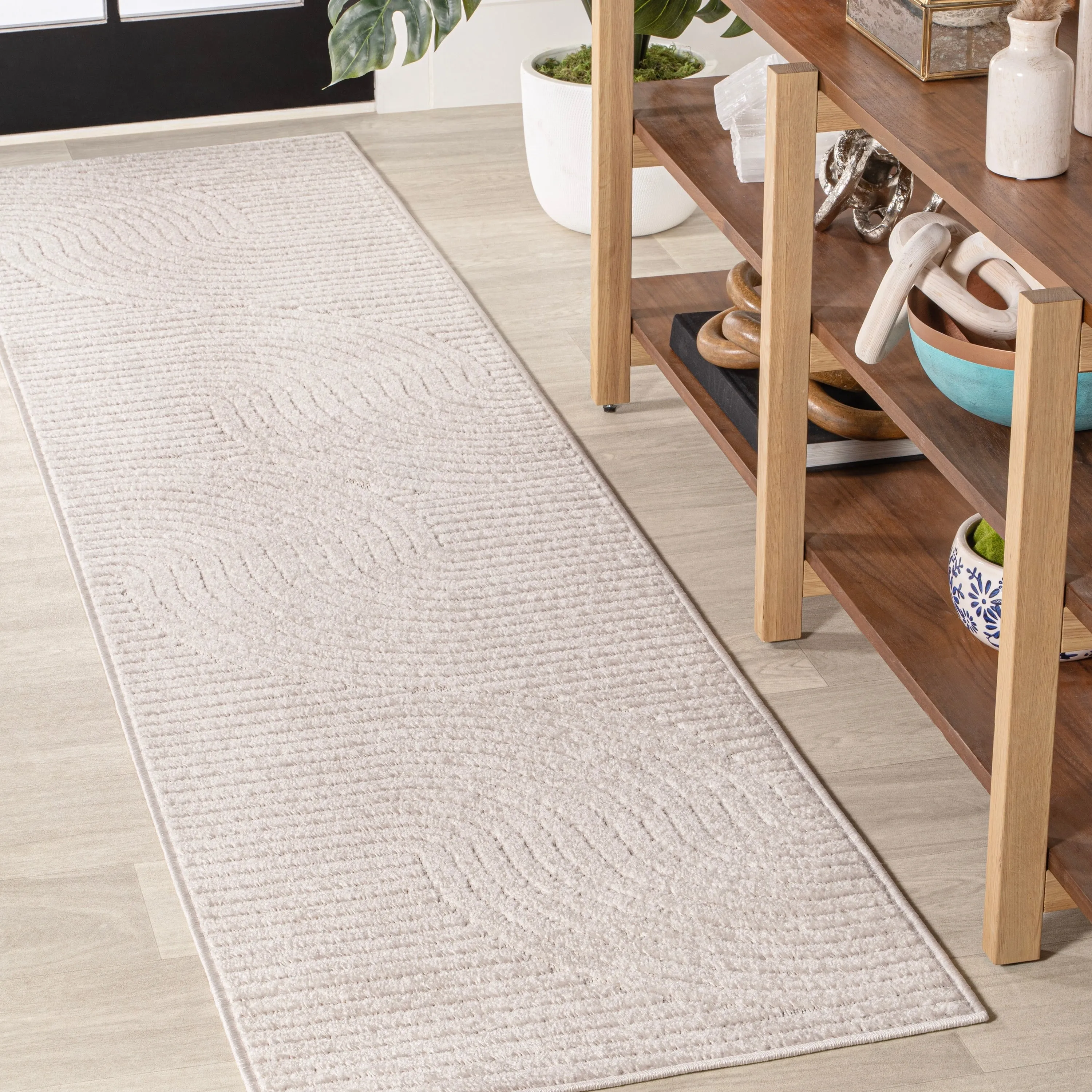 JONATHAN Y Odense Minimalist Curve Geometric Gray/Ivory Area Rug