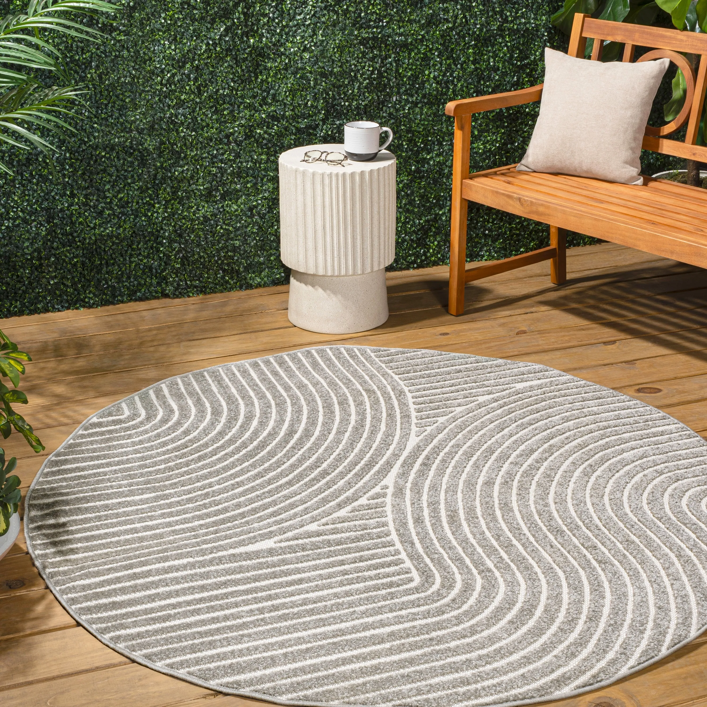 JONATHAN Y Odense Minimalist Curve Geometric Gray/Ivory Area Rug