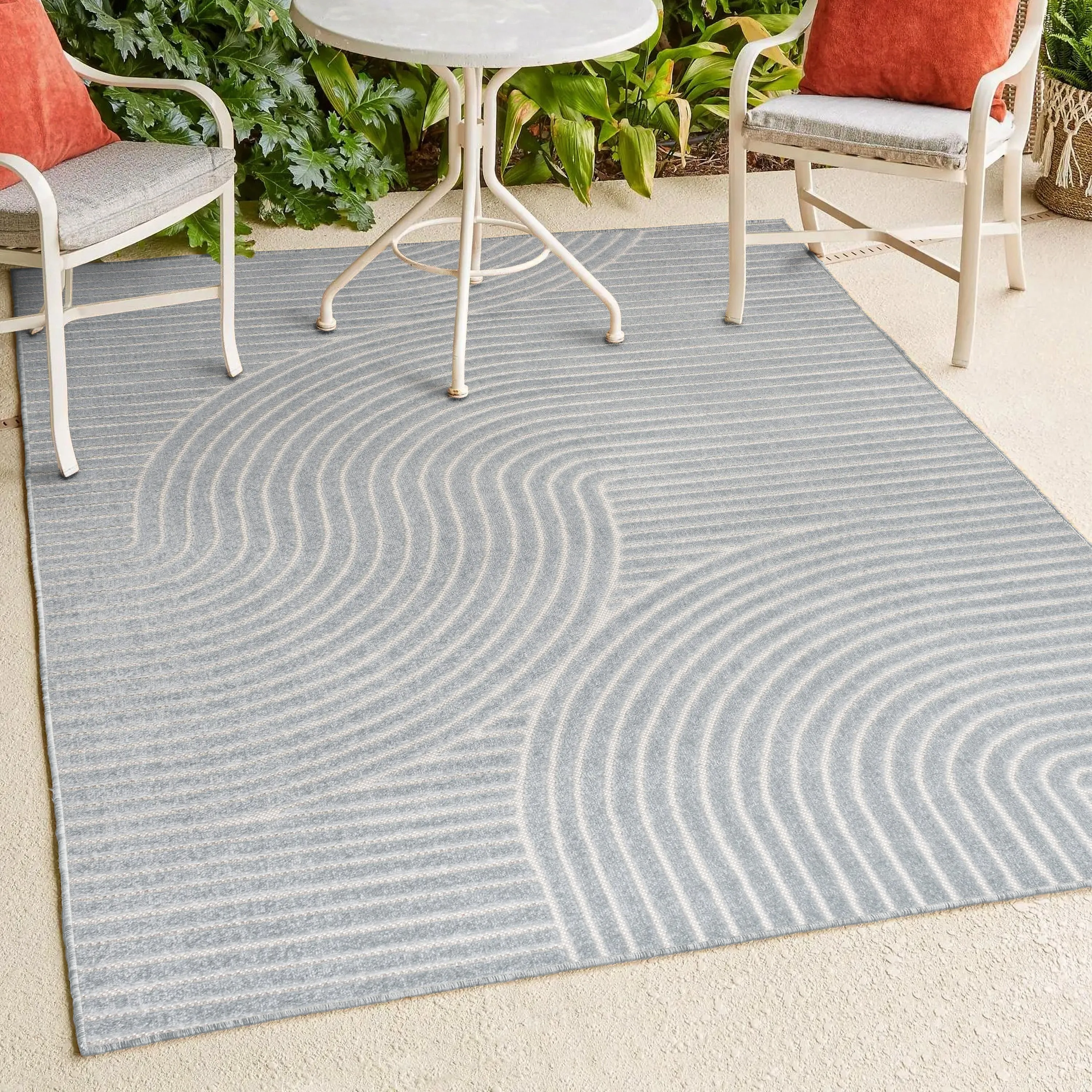 JONATHAN Y Odense Minimalist Curve Geometric Gray/Ivory Area Rug