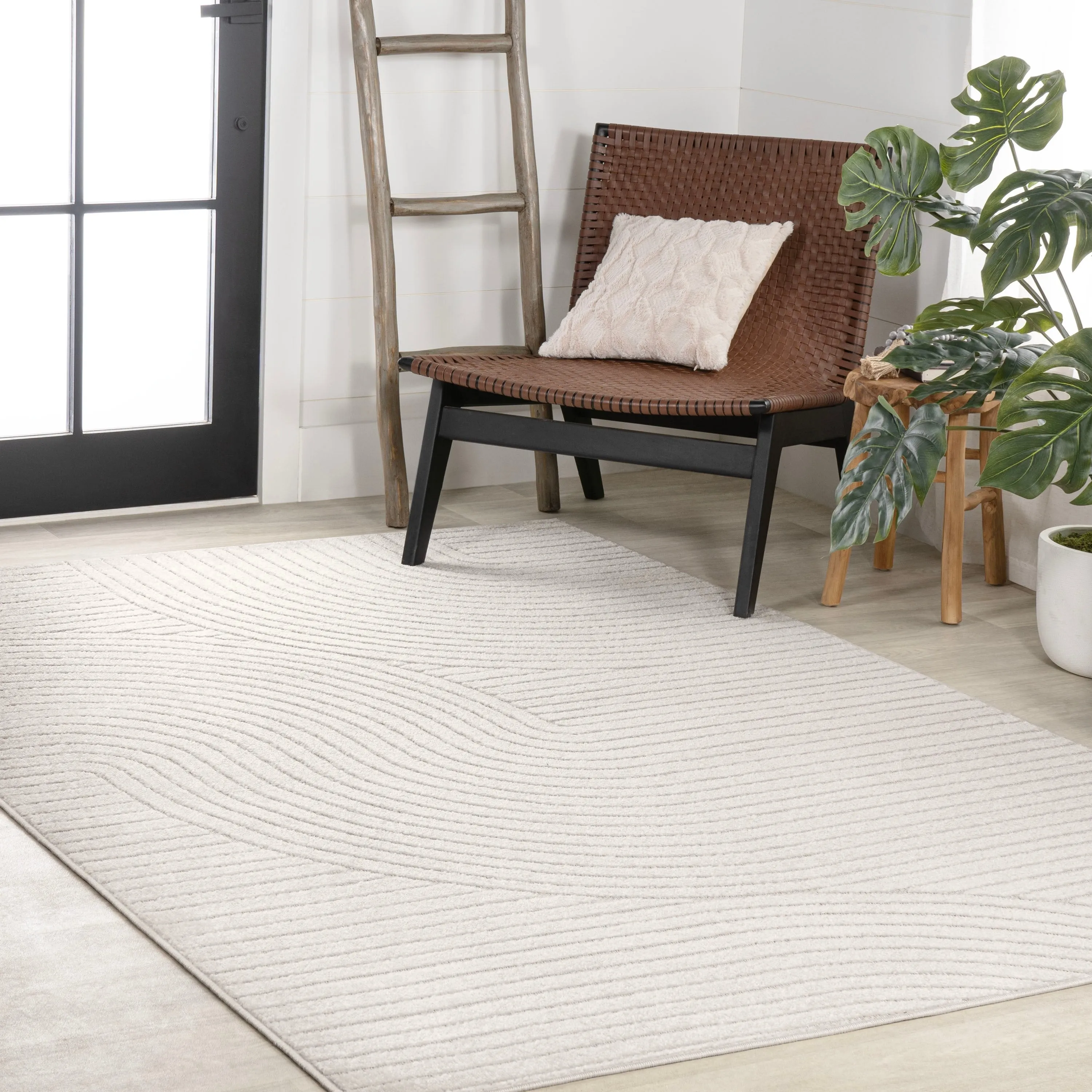 JONATHAN Y Odense Minimalist Curve Geometric Gray/Ivory Area Rug