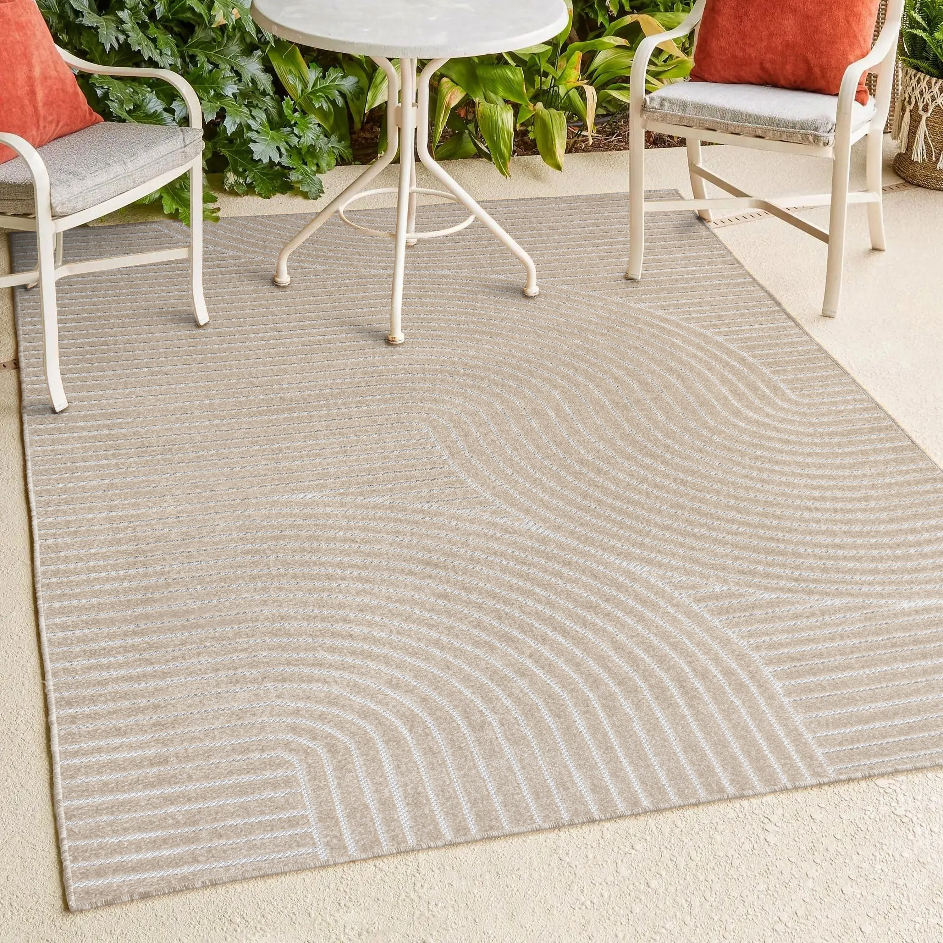 JONATHAN Y Odense Minimalist Curve Geometric Gray/Ivory Area Rug