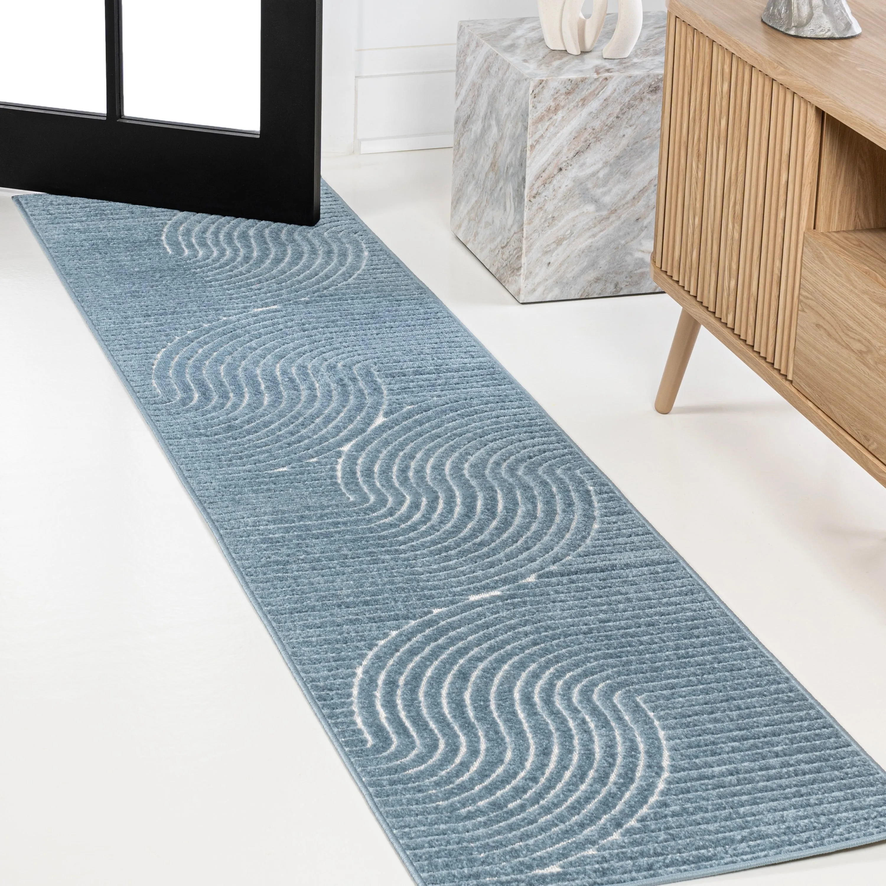 JONATHAN Y Odense Minimalist Curve Geometric Gray/Ivory Area Rug